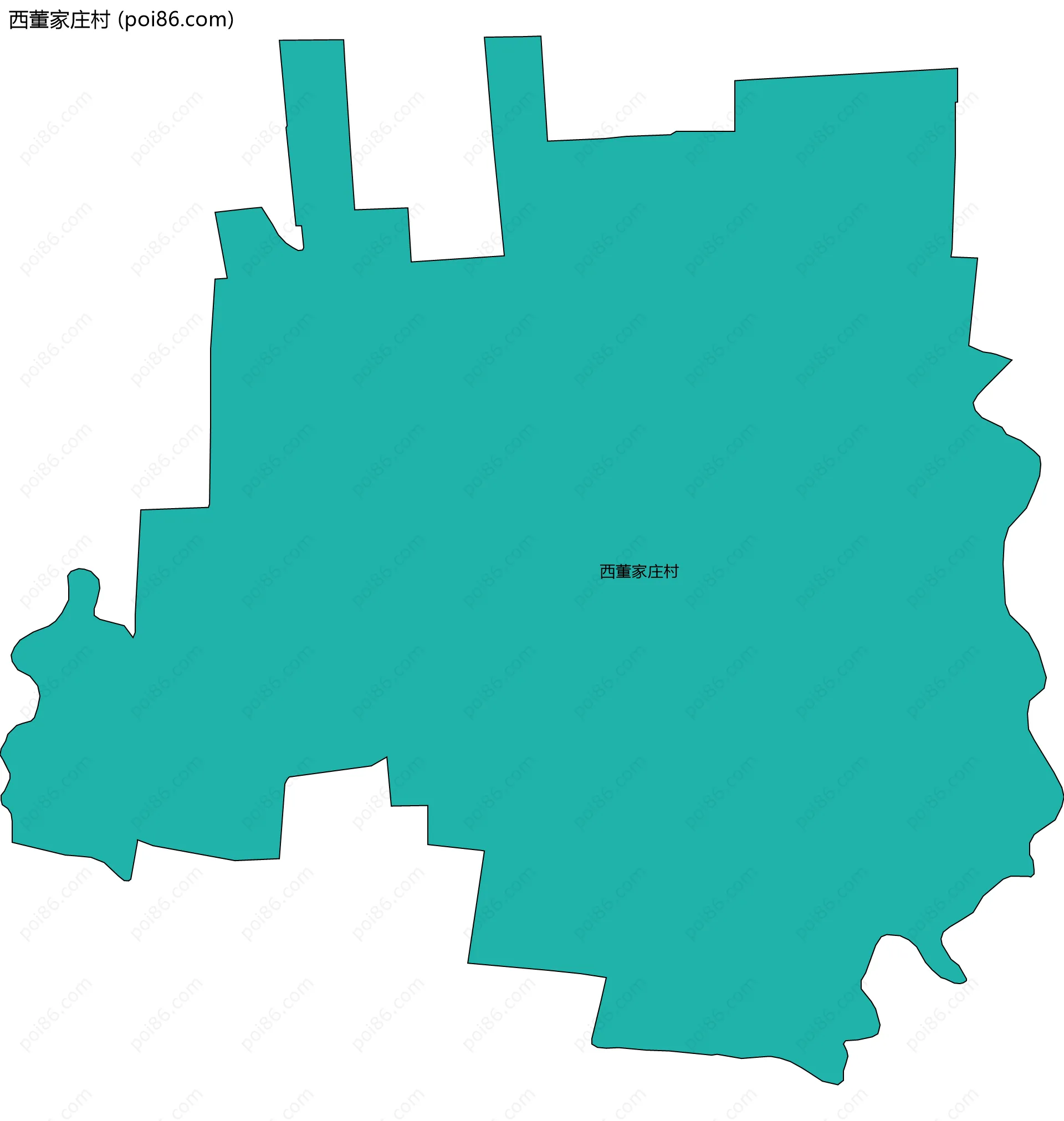 西董家庄村边界地图