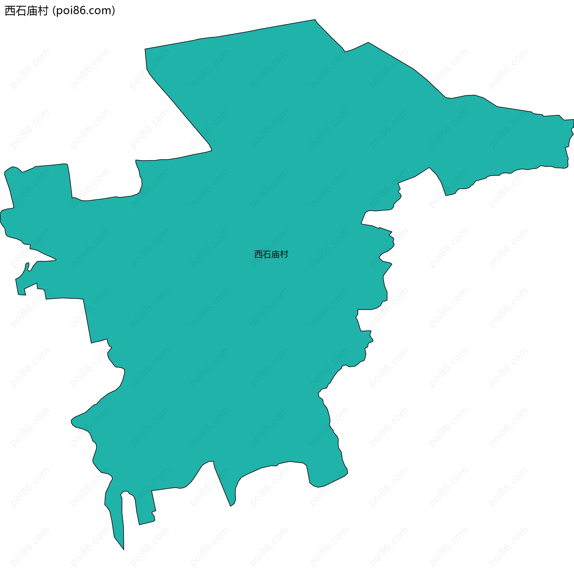 西石庙村边界地图