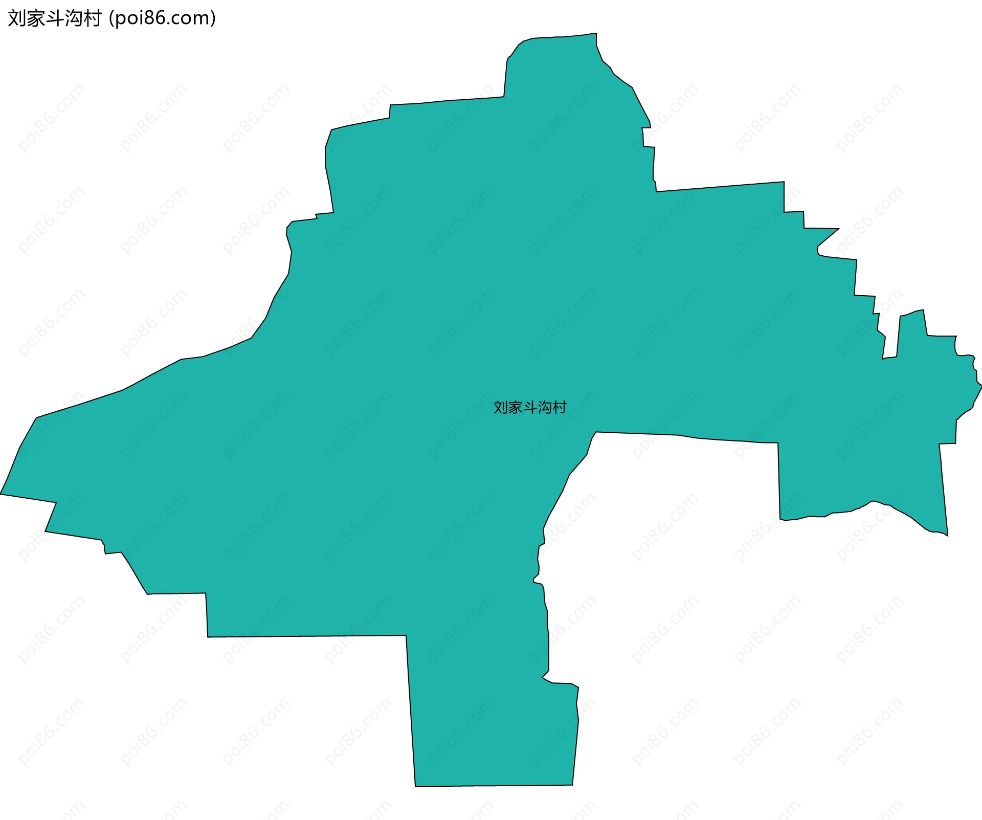 刘家斗沟村边界地图