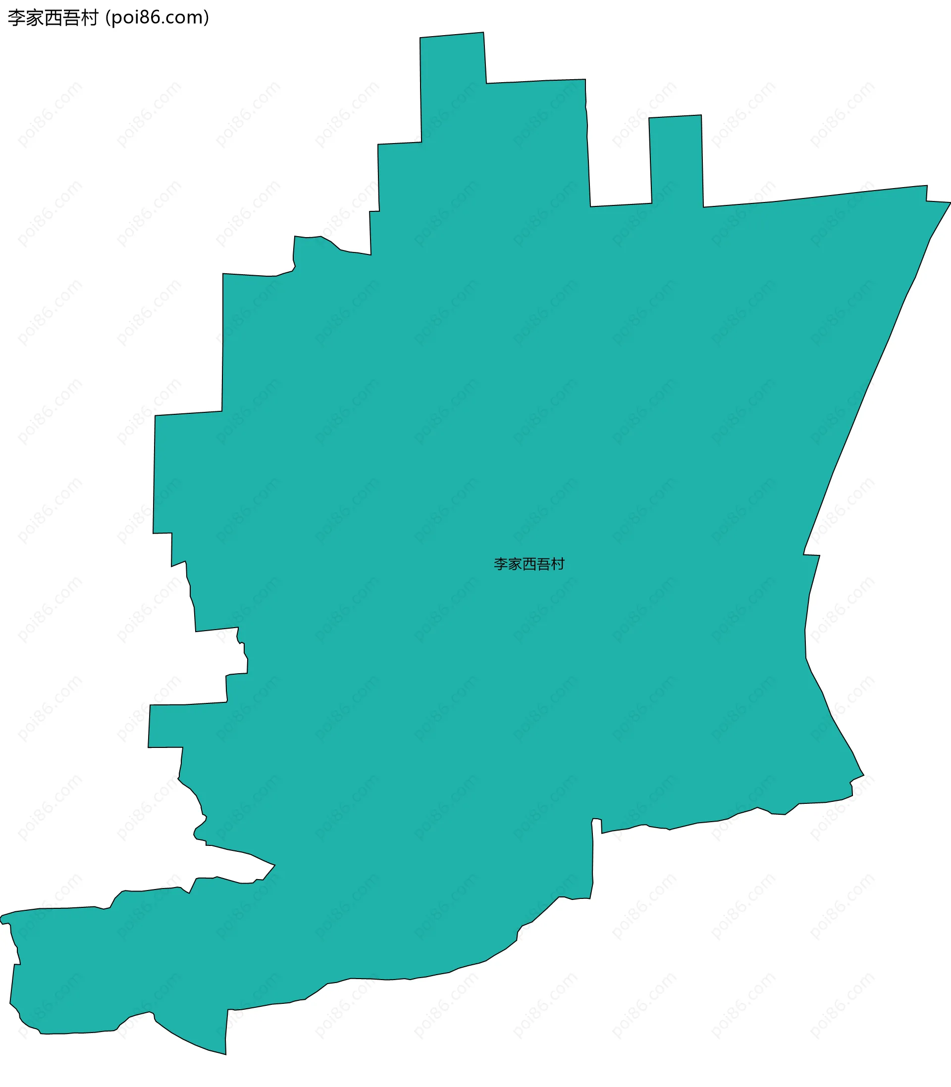 李家西吾村边界地图