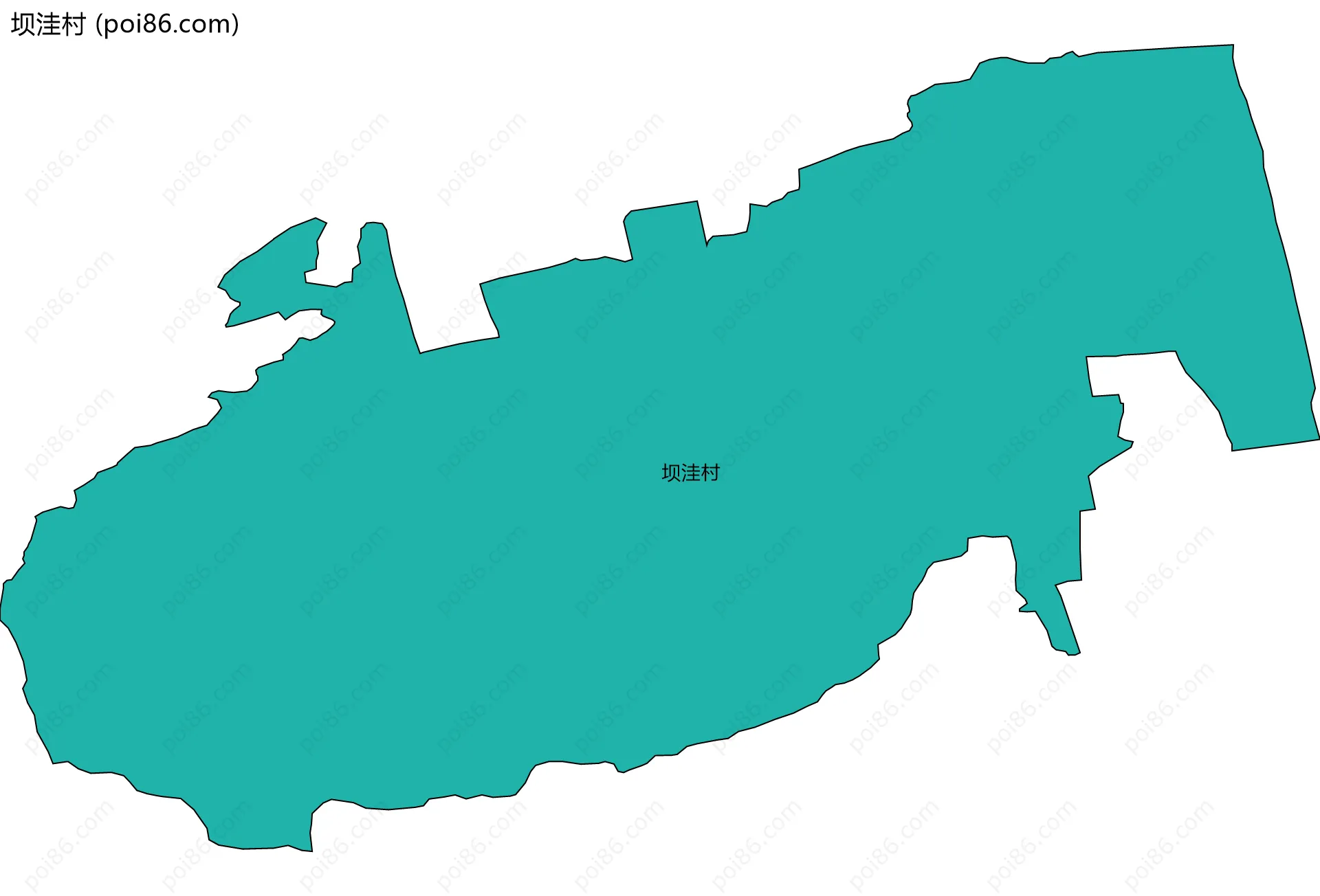 坝洼村边界地图
