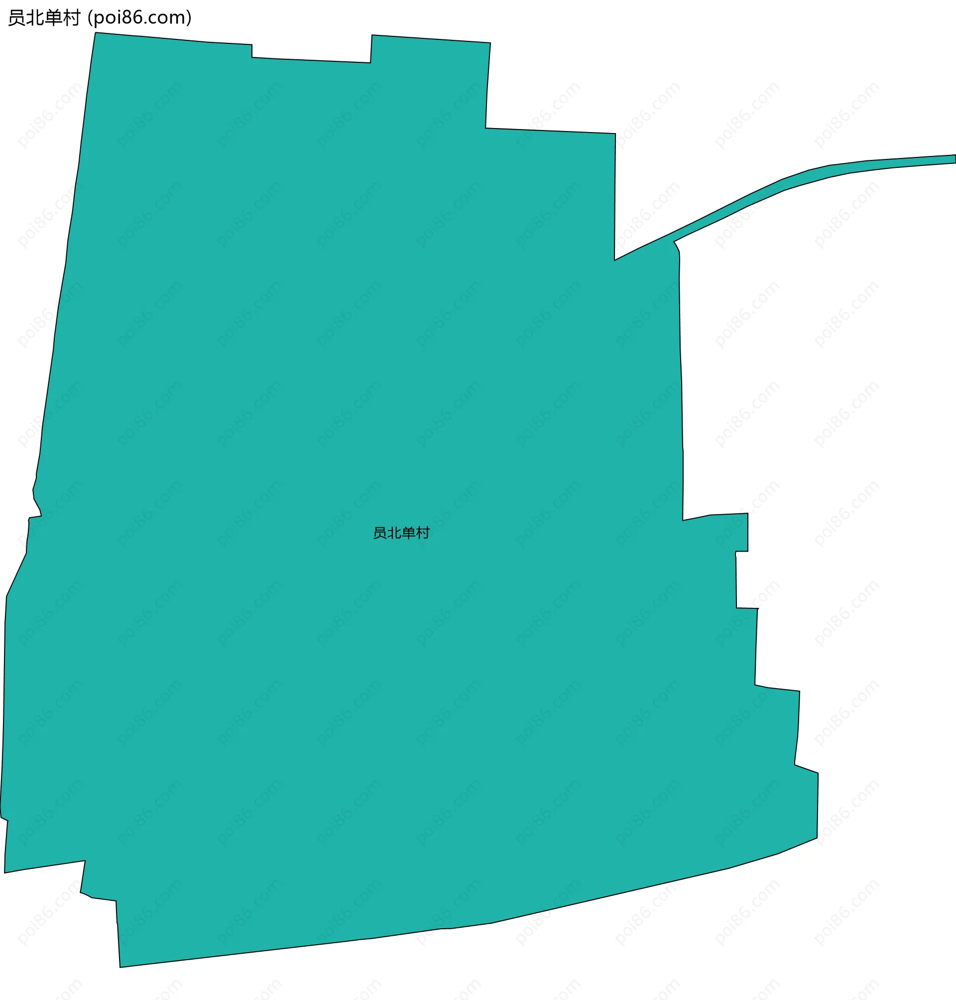 员北单村边界地图