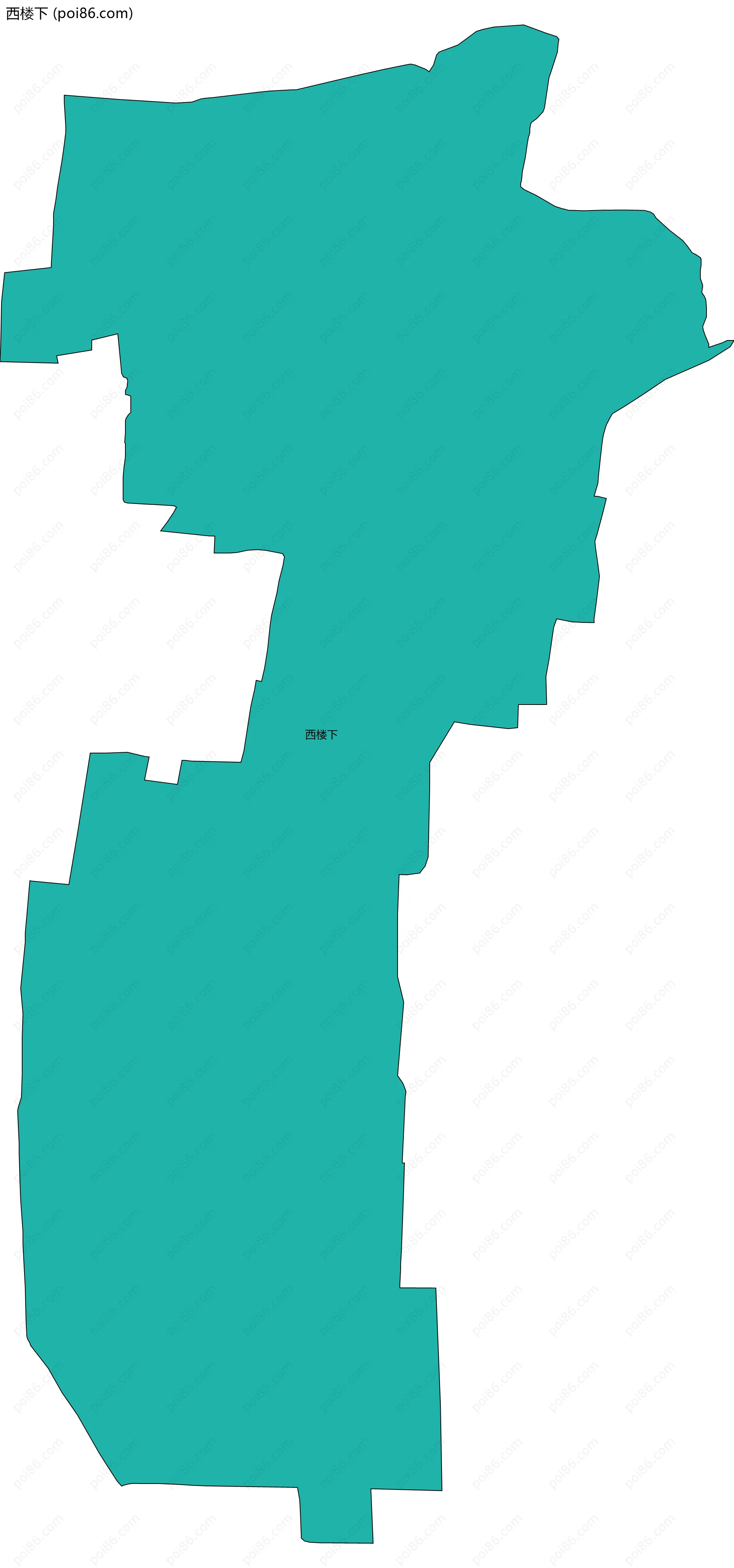 西楼下边界地图