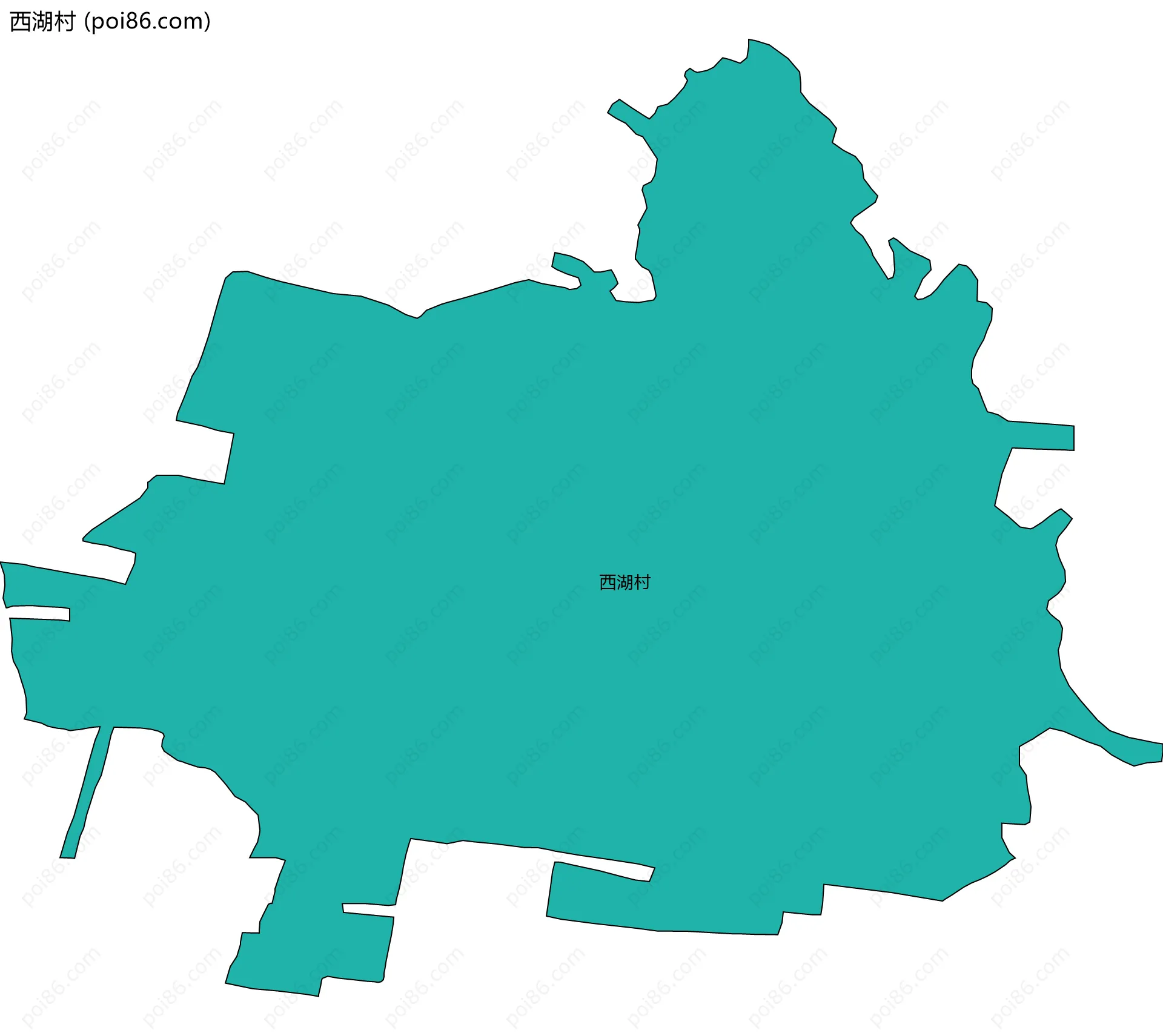 西湖村边界地图