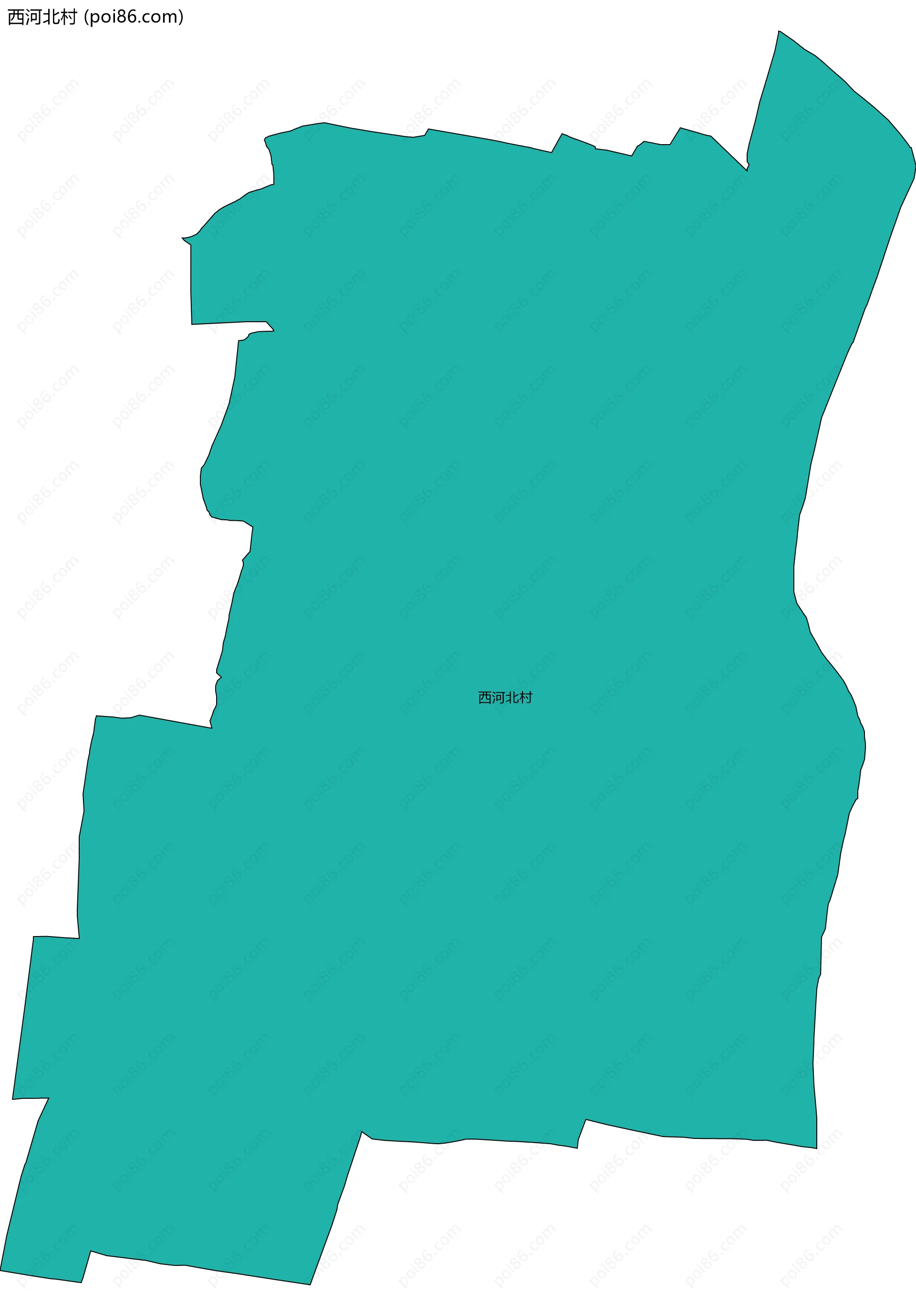 西河北村边界地图