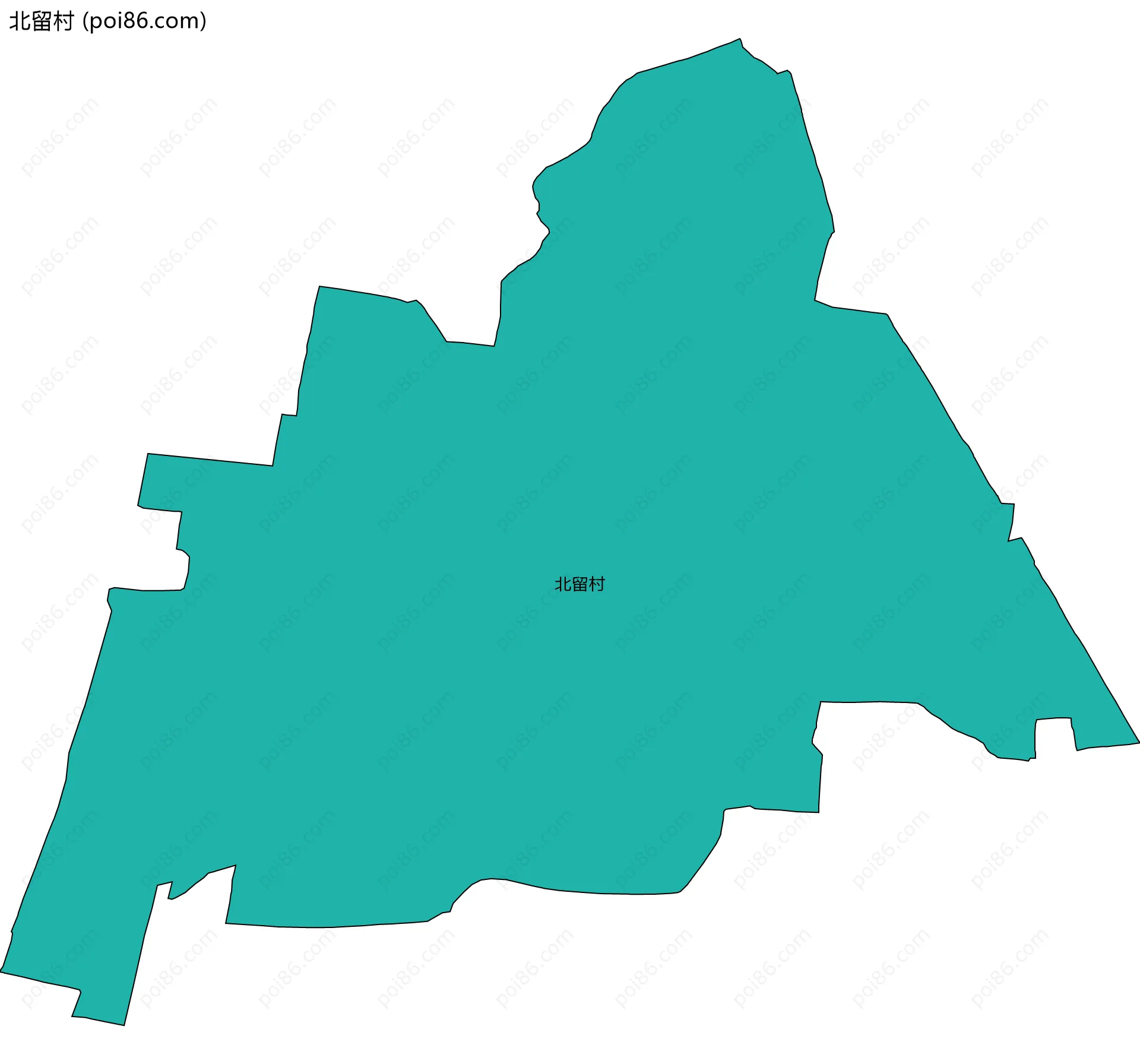 北留村边界地图