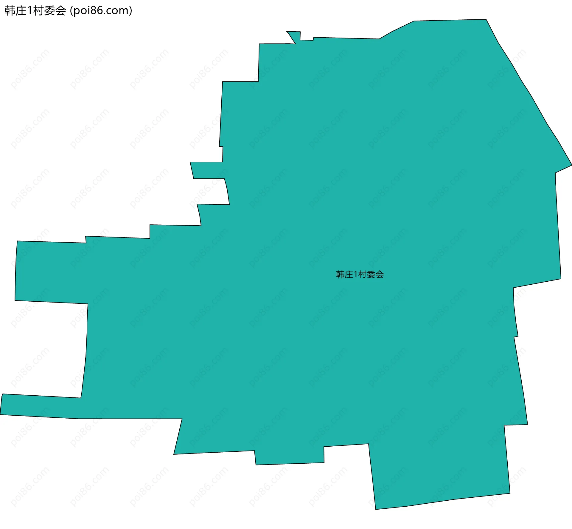 韩庄1村委会边界地图