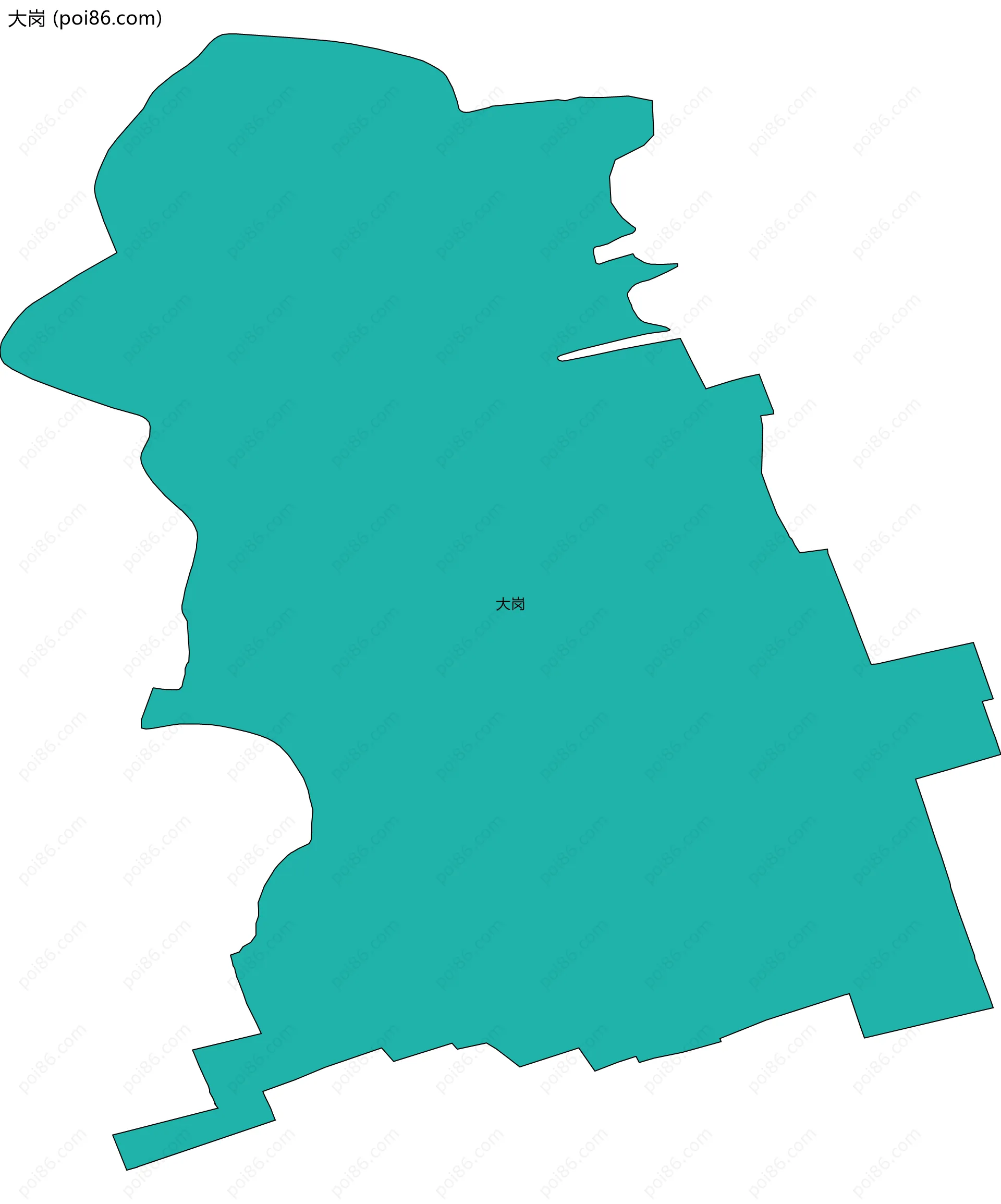 大岗边界地图