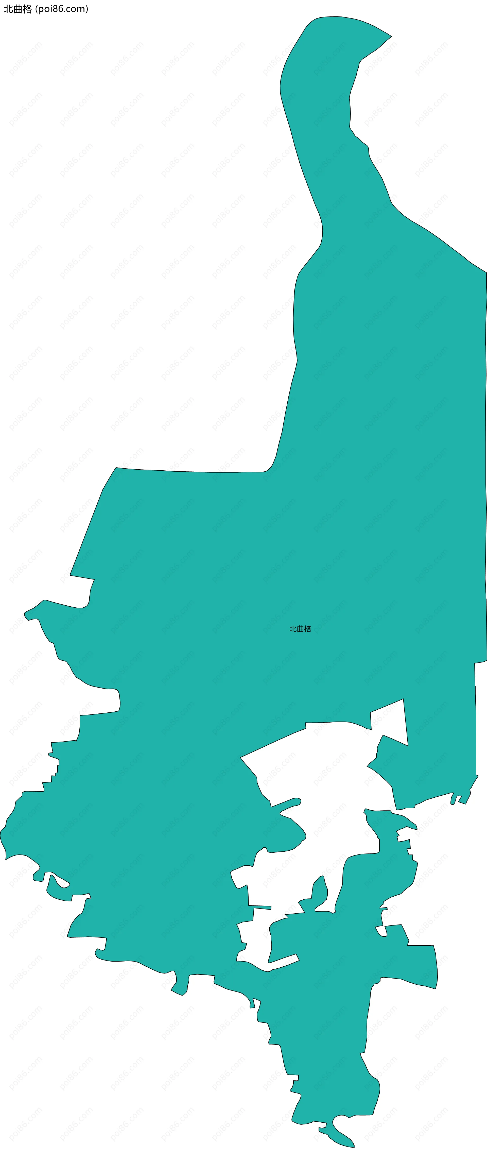 北曲格边界地图