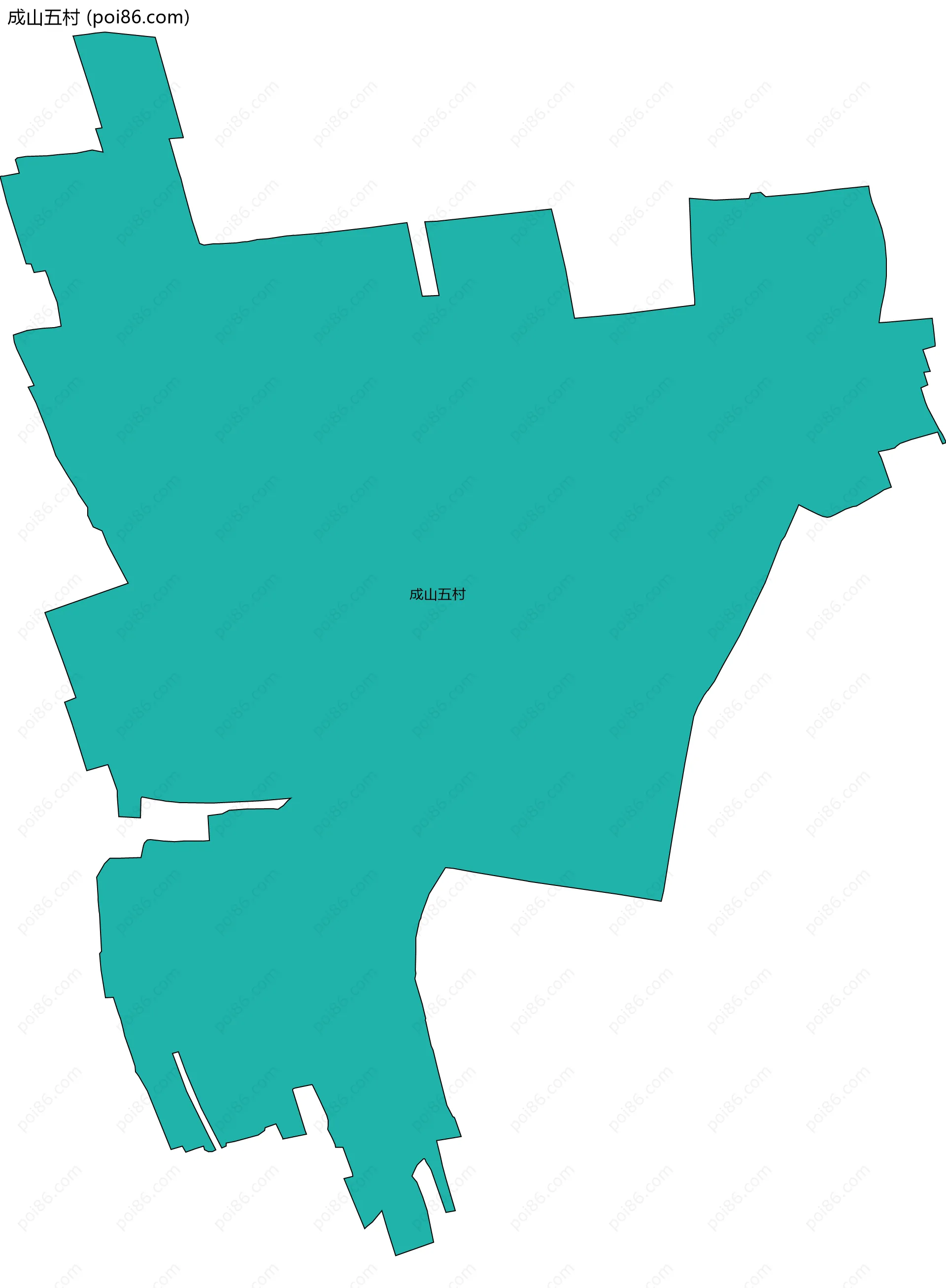 成山五村边界地图