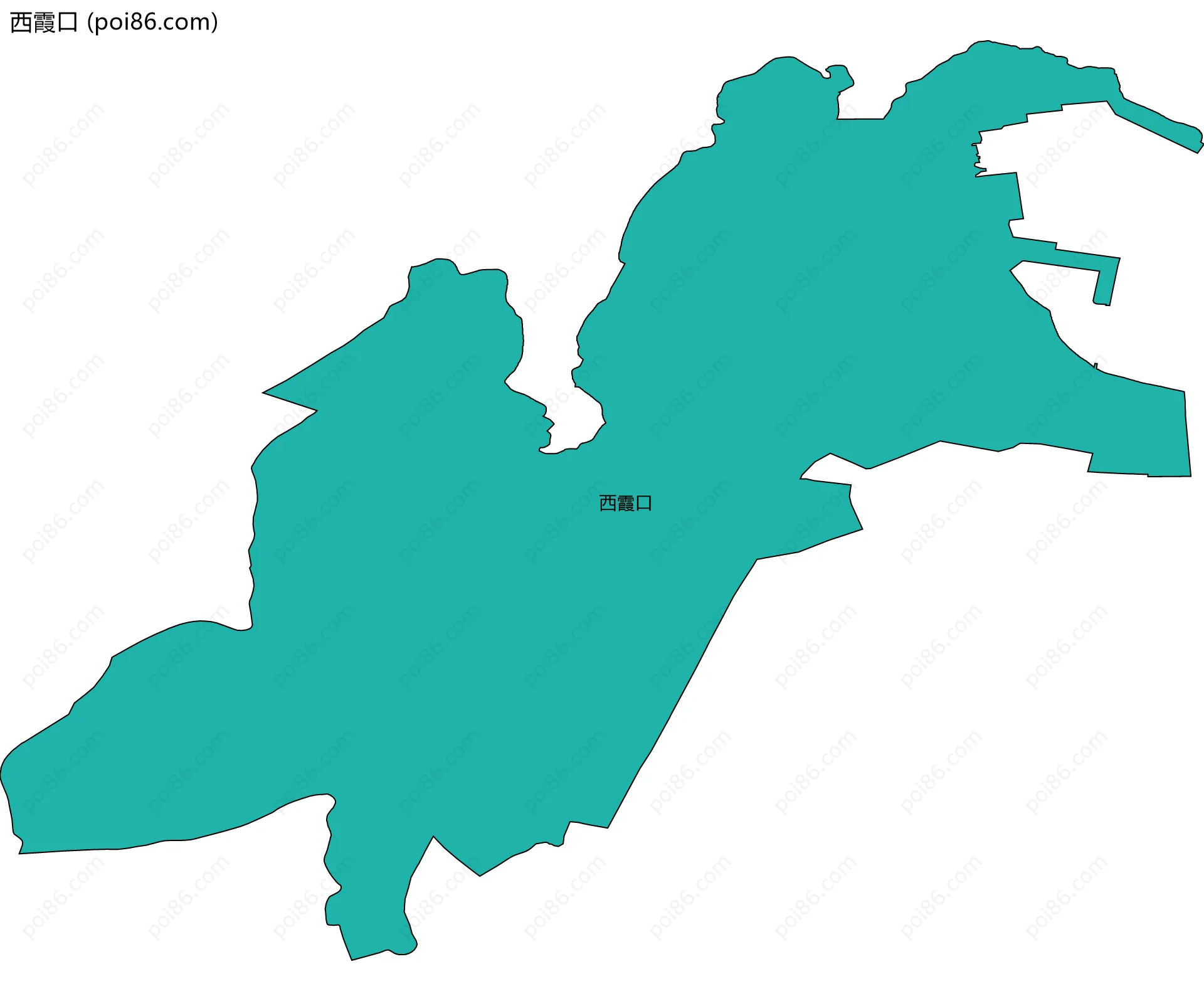 西霞口边界地图