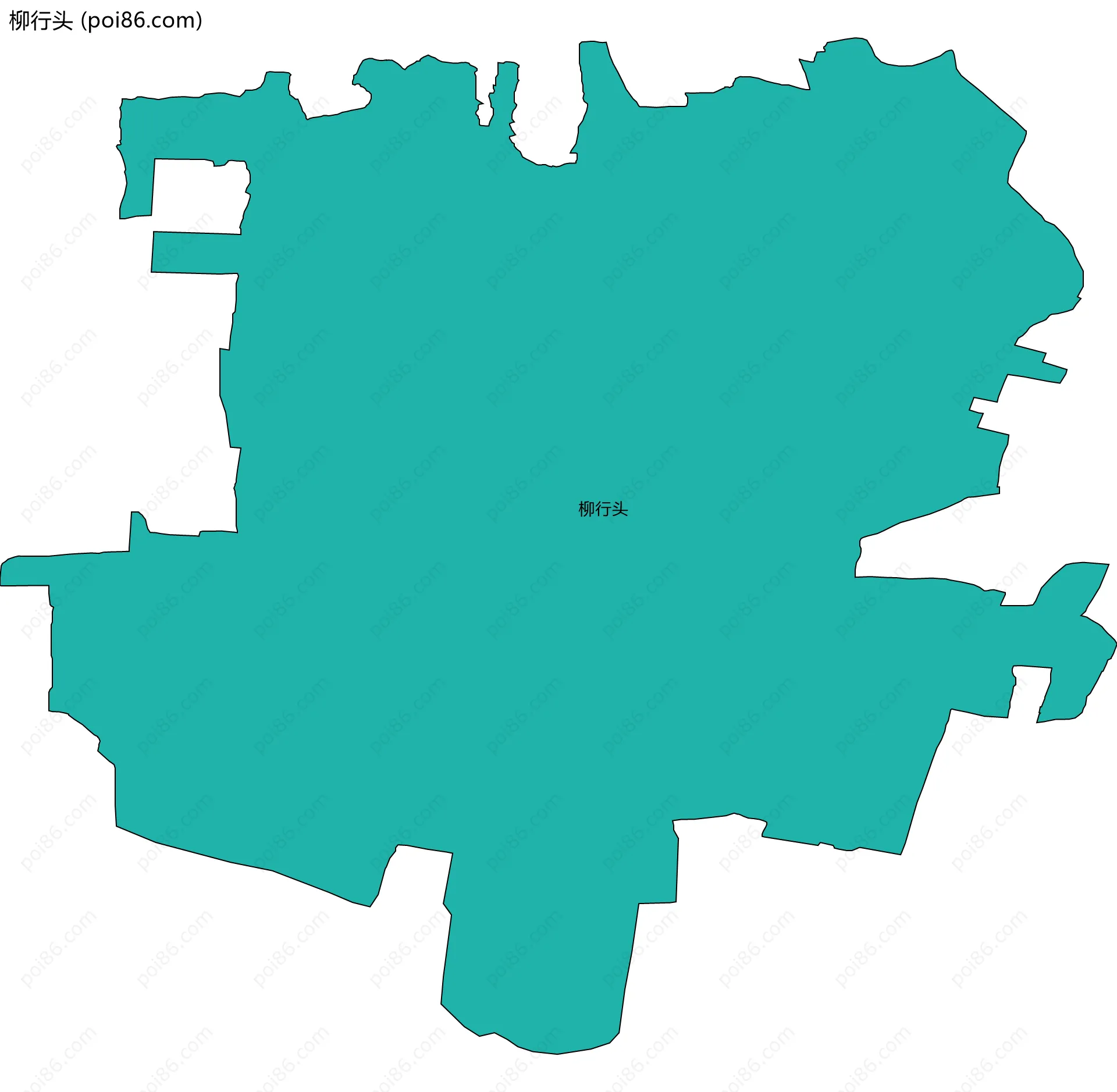 柳行头边界地图