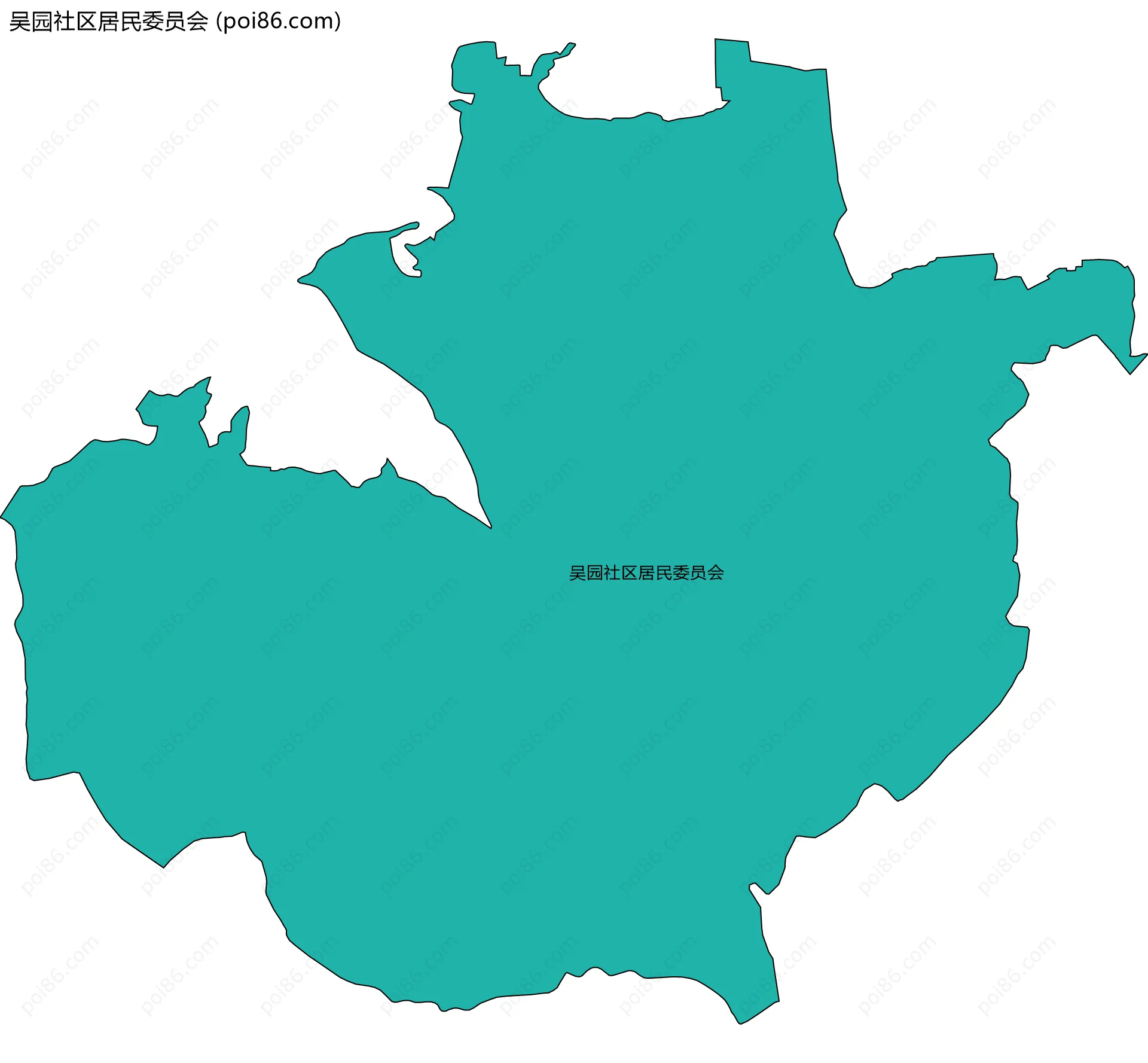 吴园社区居民委员会边界地图