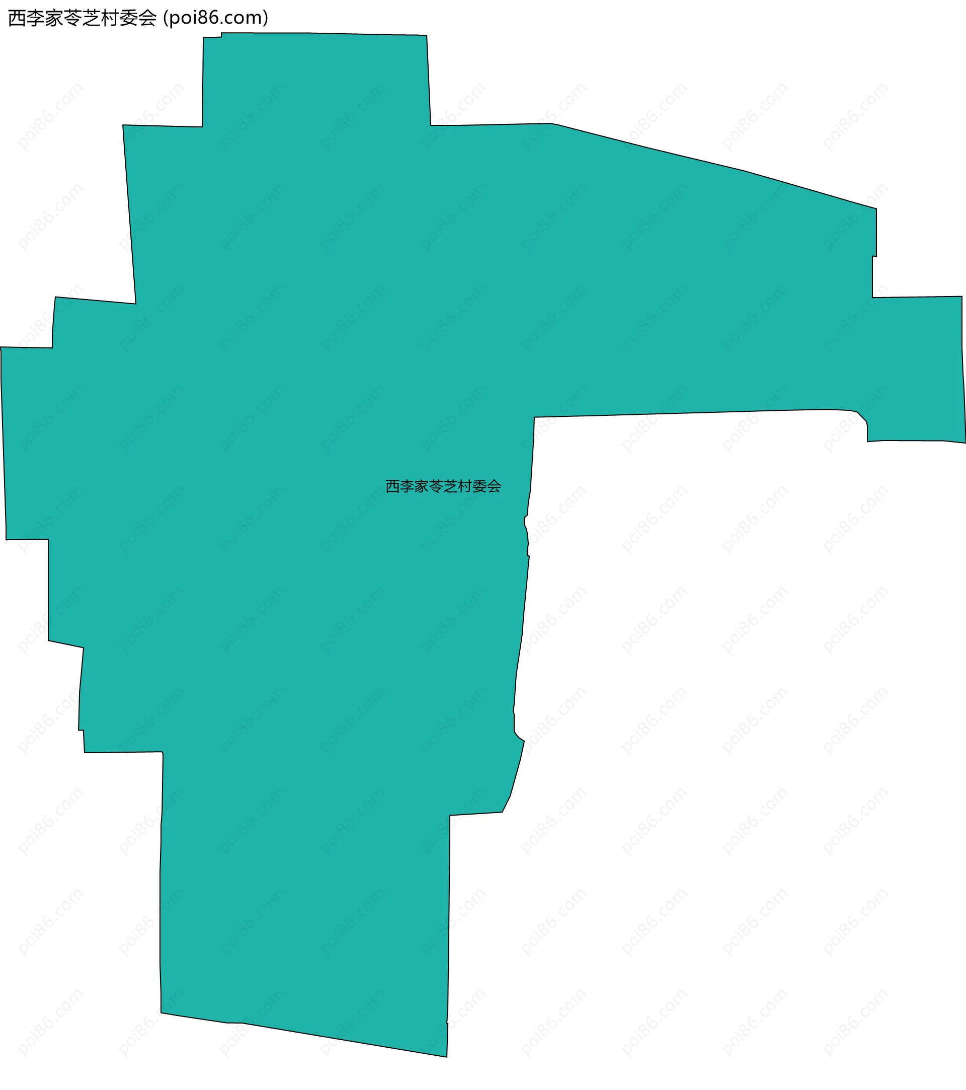 西李家苓芝村委会边界地图