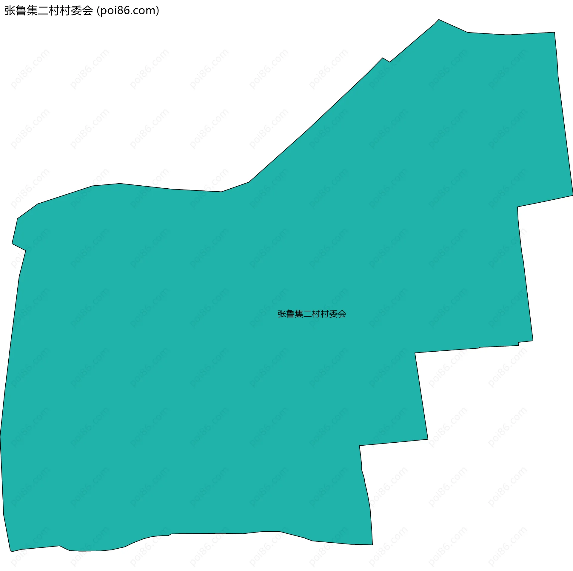 张鲁集二村村委会边界地图