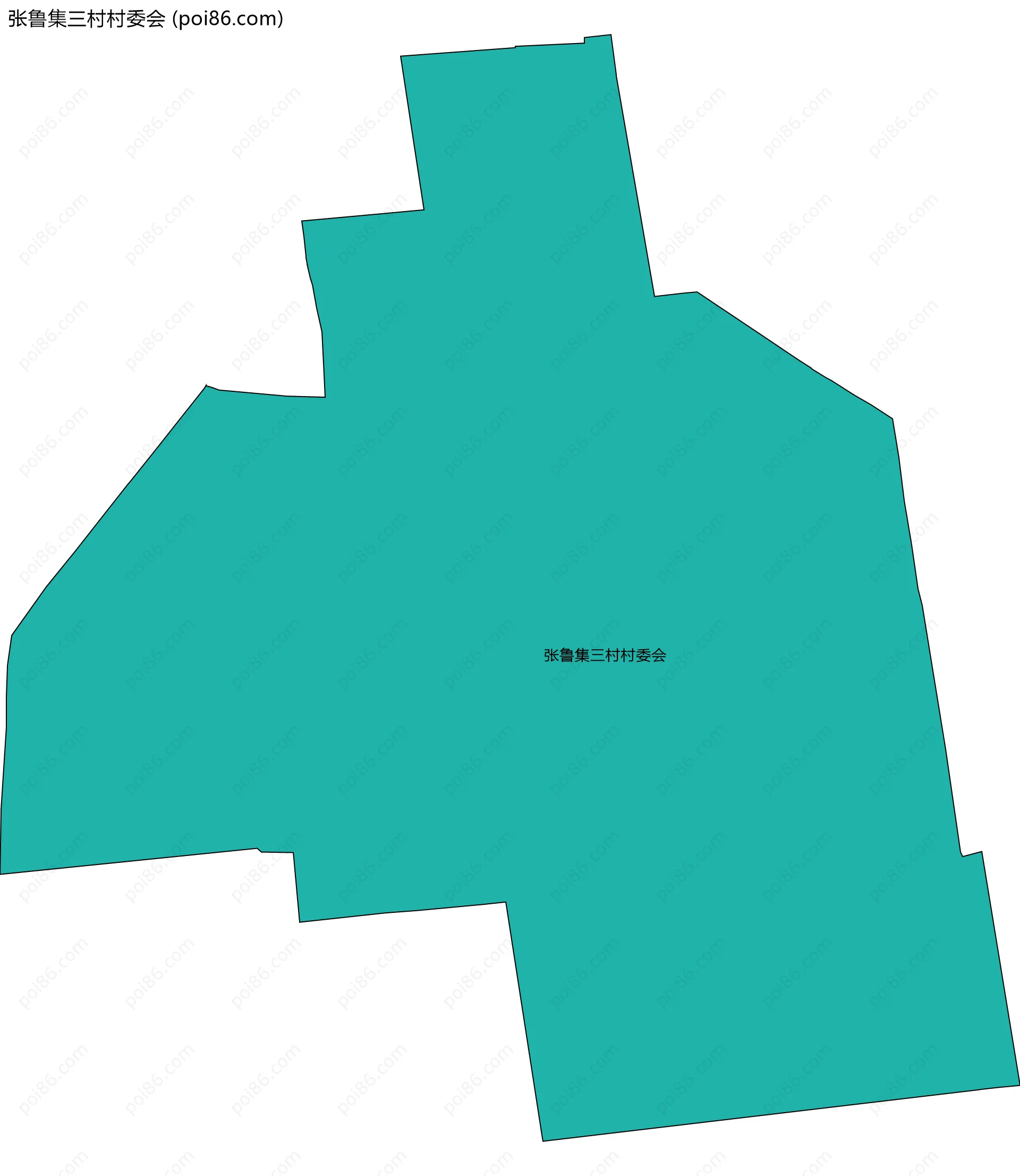 张鲁集三村村委会边界地图