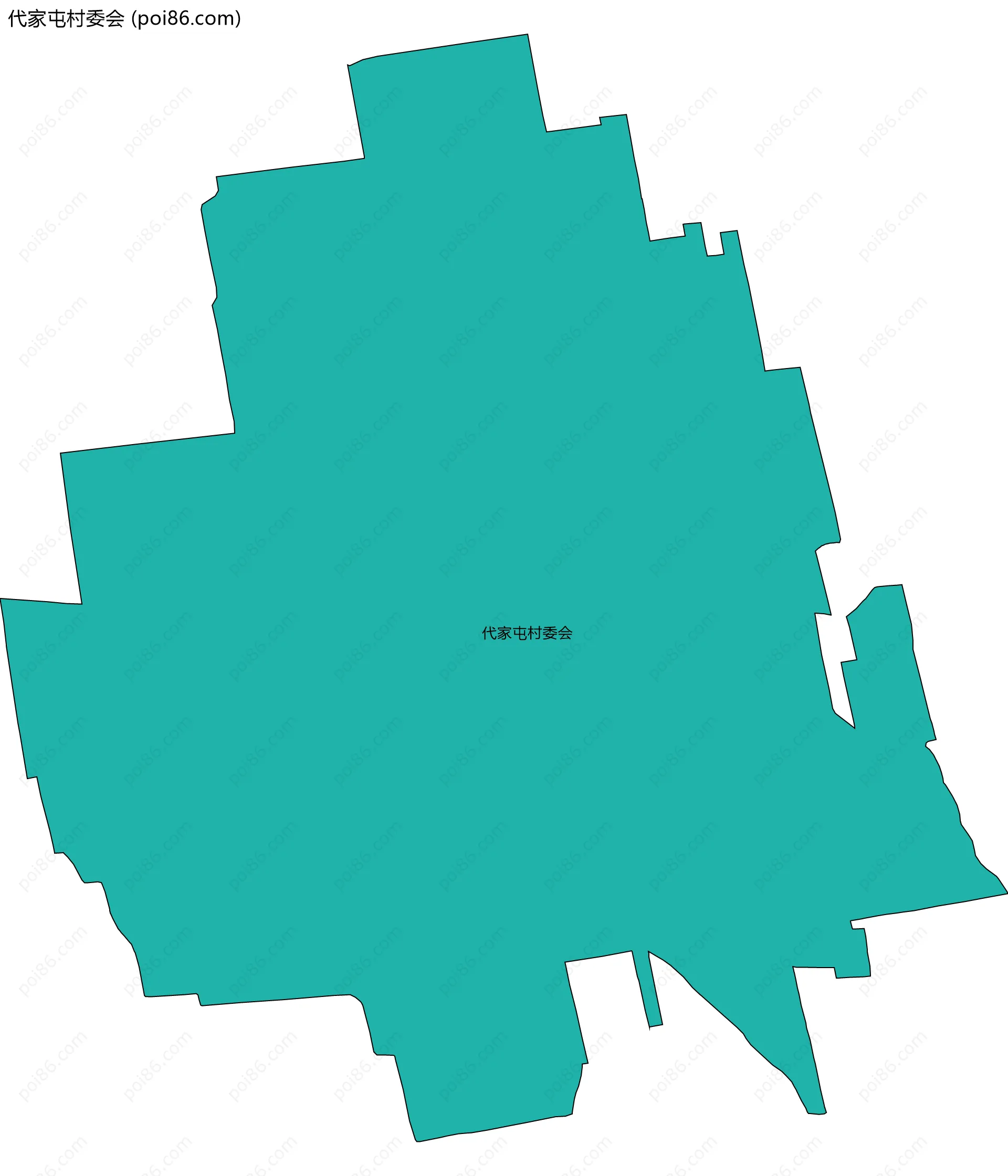 代家屯村委会边界地图