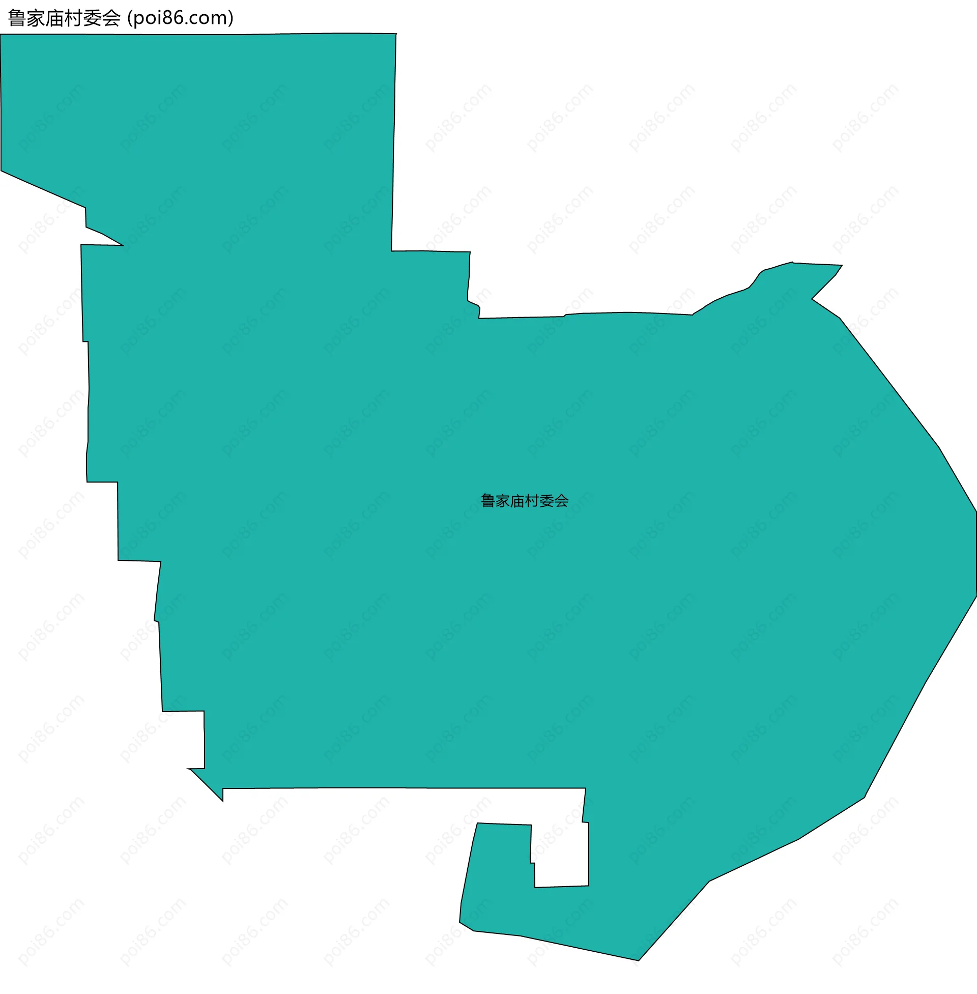 鲁家庙村委会边界地图