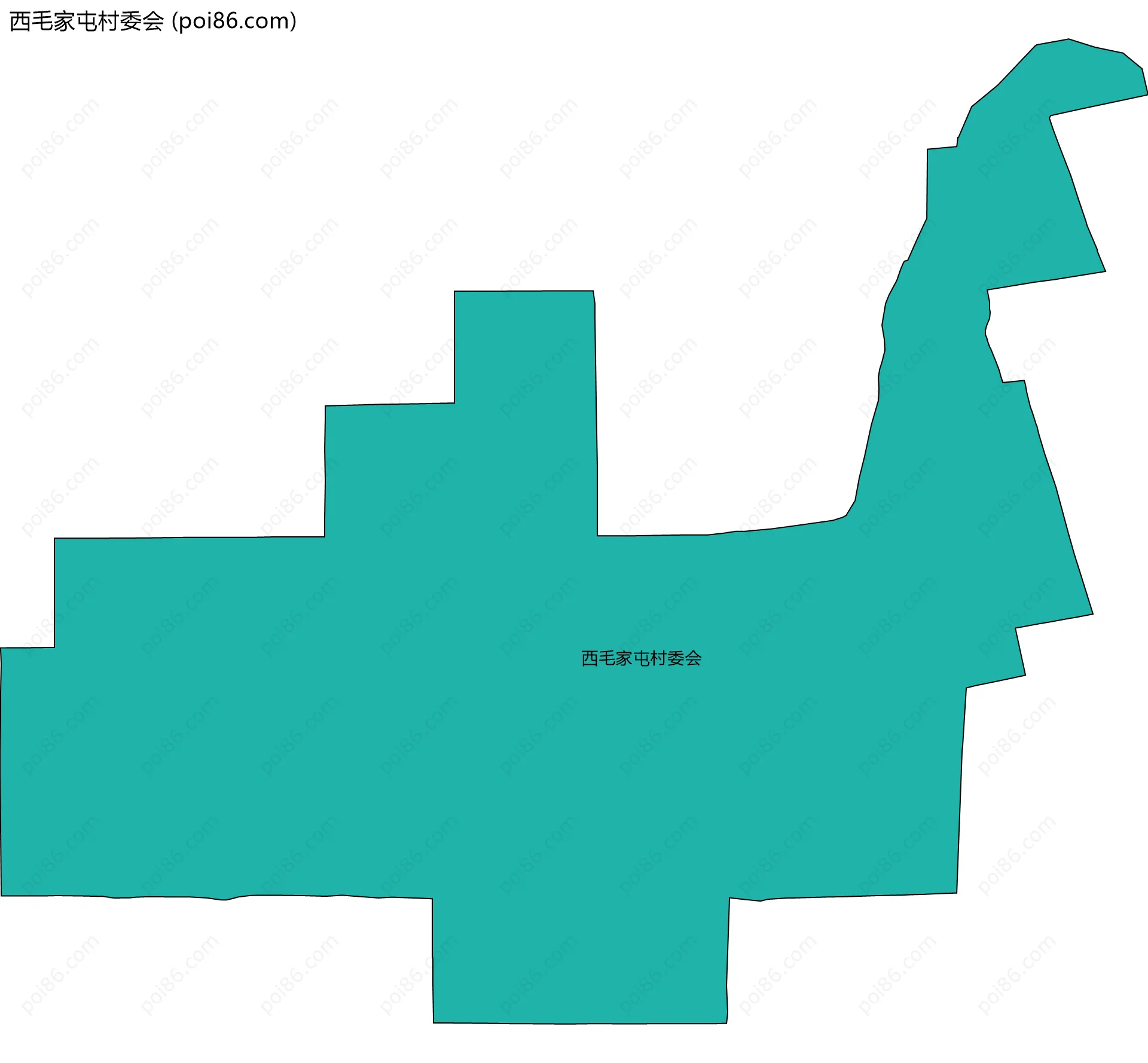 西毛家屯村委会边界地图