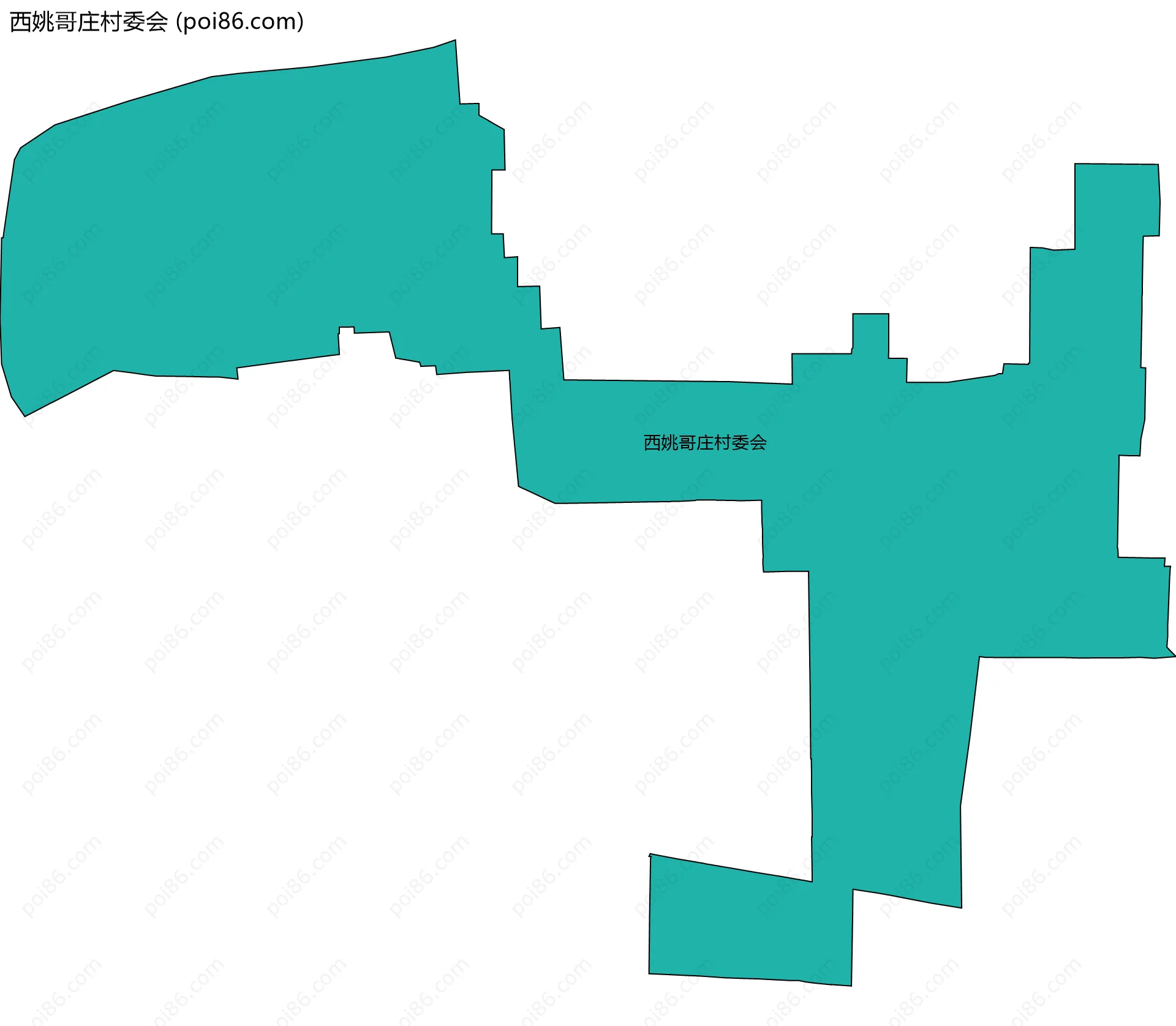 西姚哥庄村委会边界地图