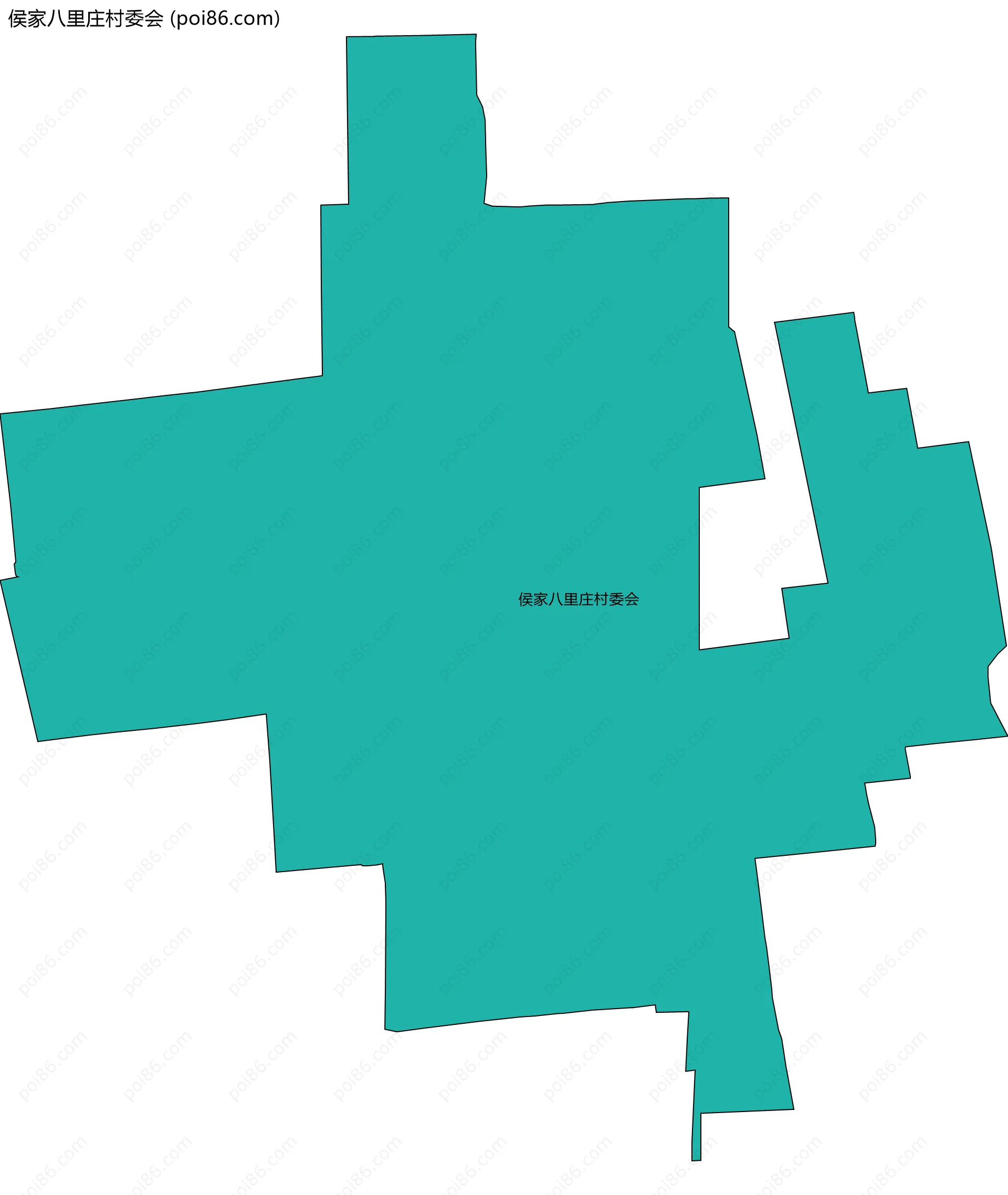 侯家八里庄村委会边界地图