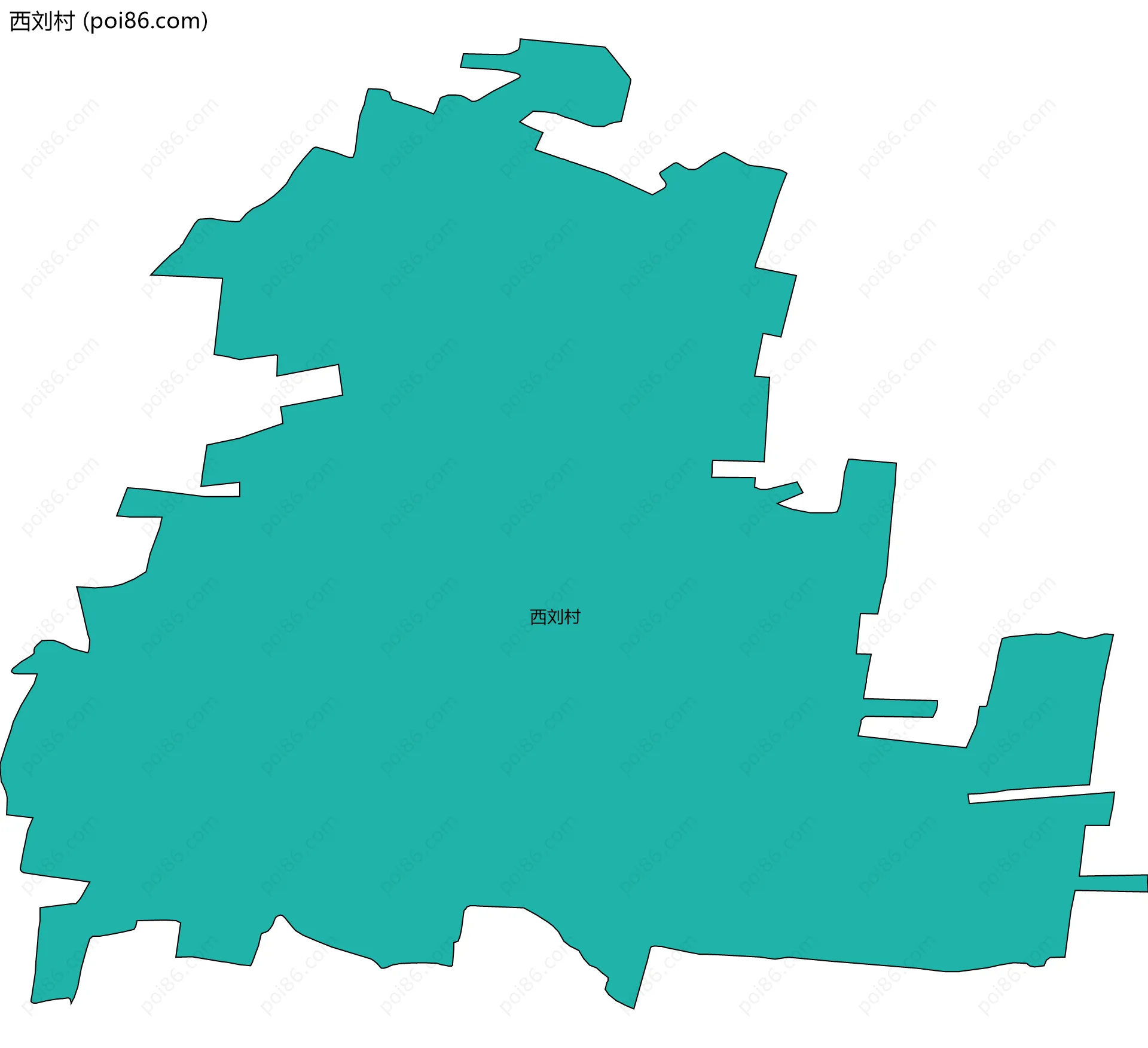 西刘村边界地图