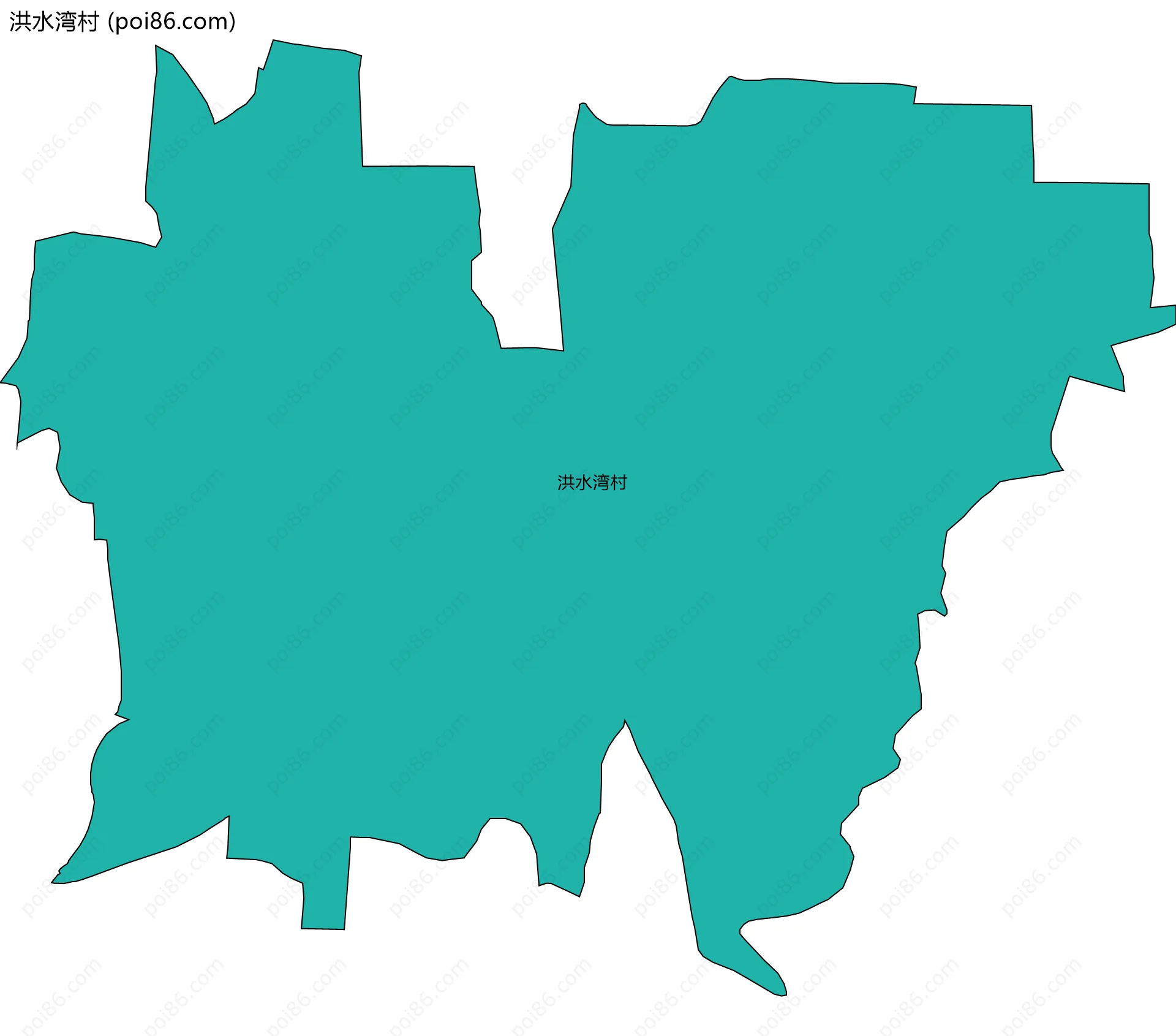 洪水湾村边界地图
