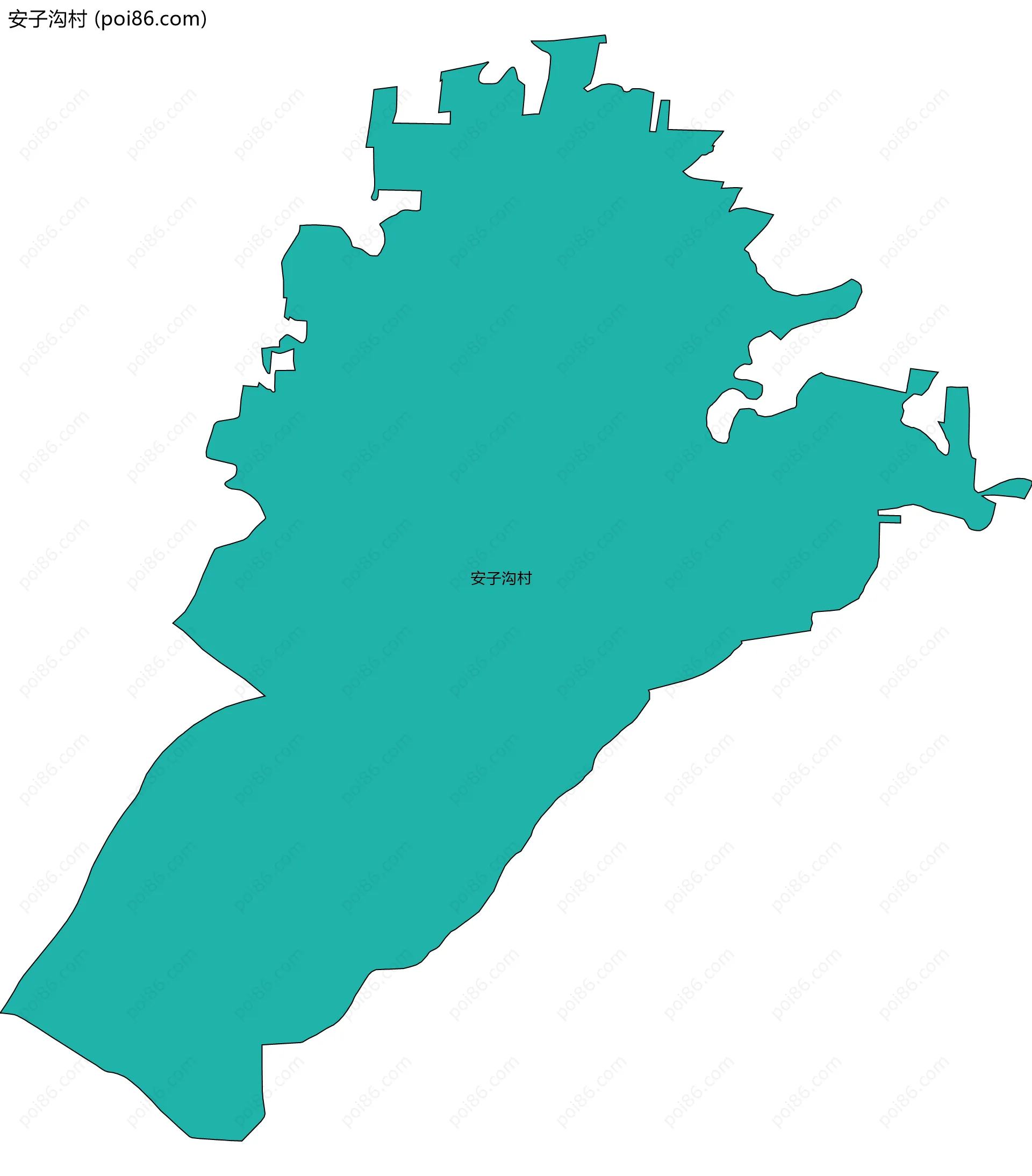 安子沟村边界地图