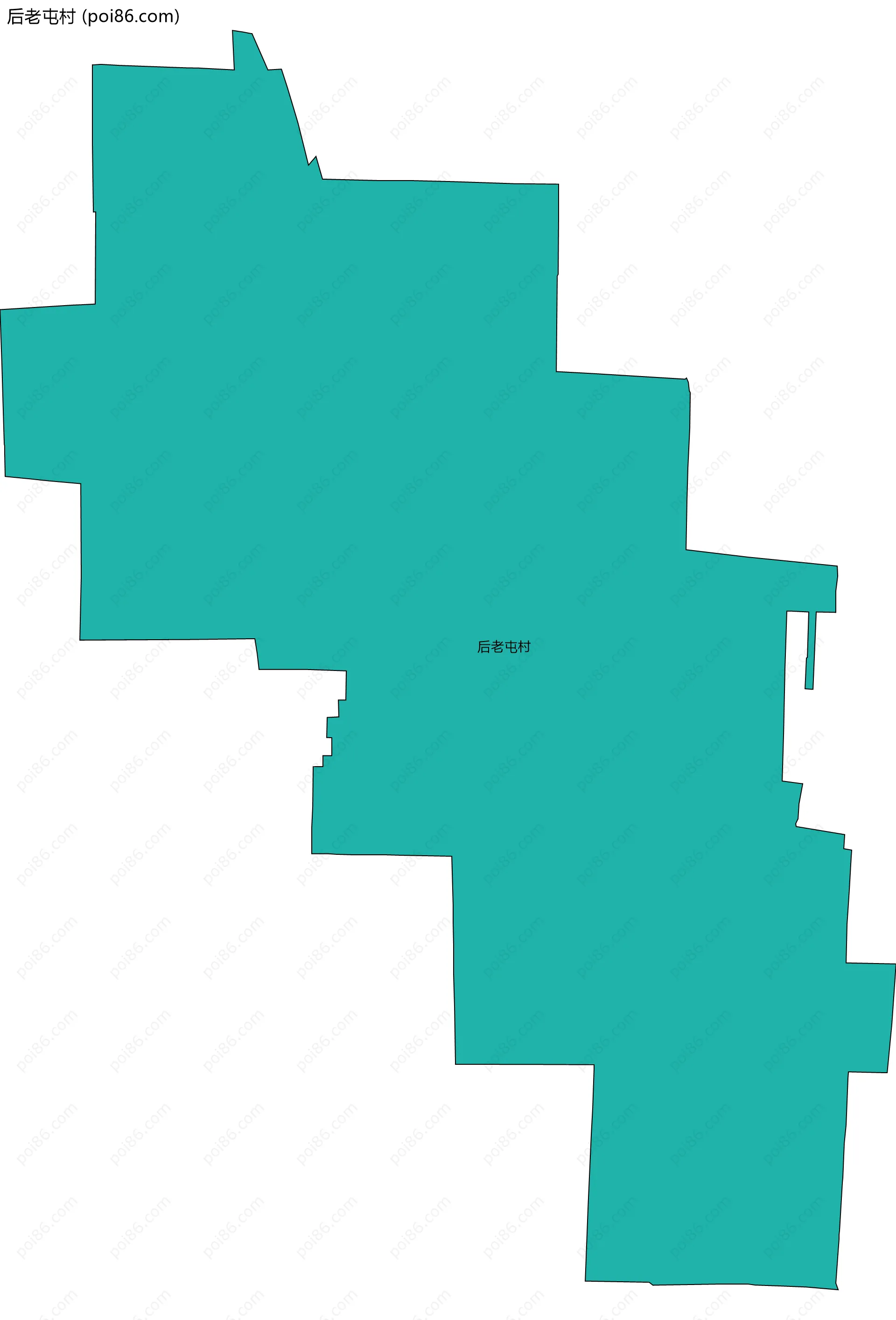 后老屯村边界地图