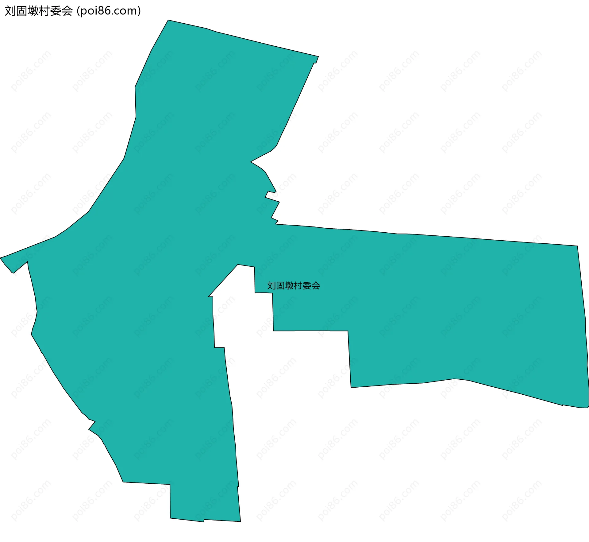 刘固墩村委会边界地图