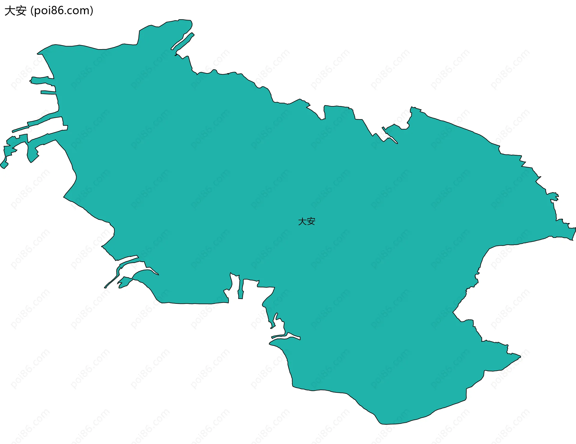 大安边界地图