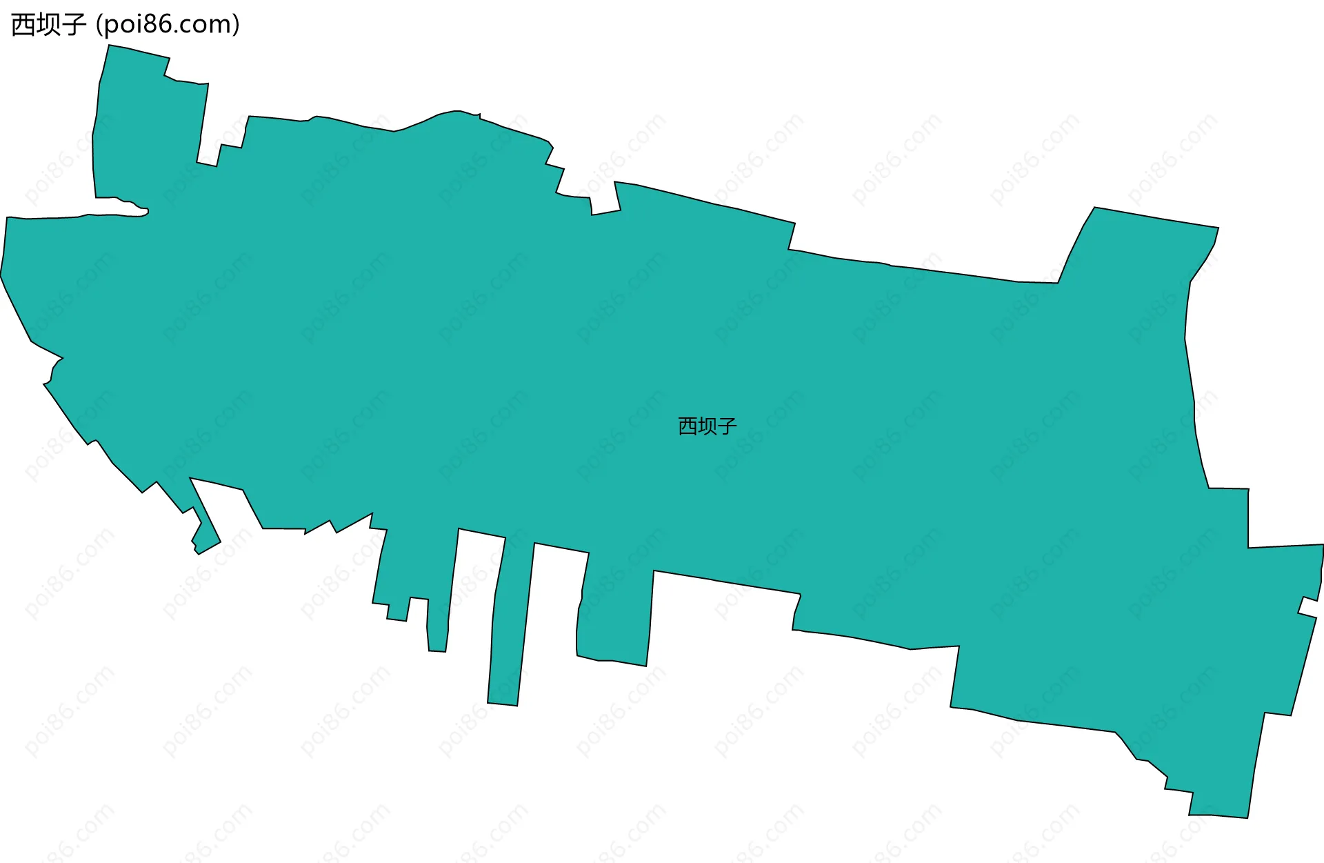 西坝子边界地图