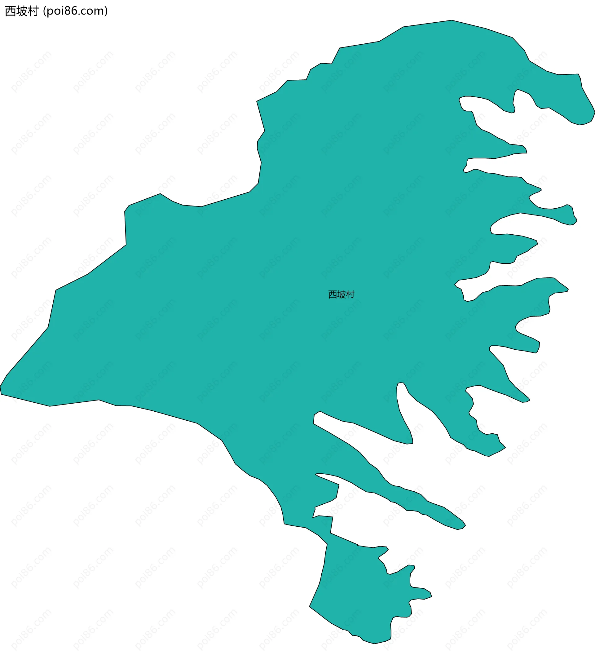 西坡村边界地图