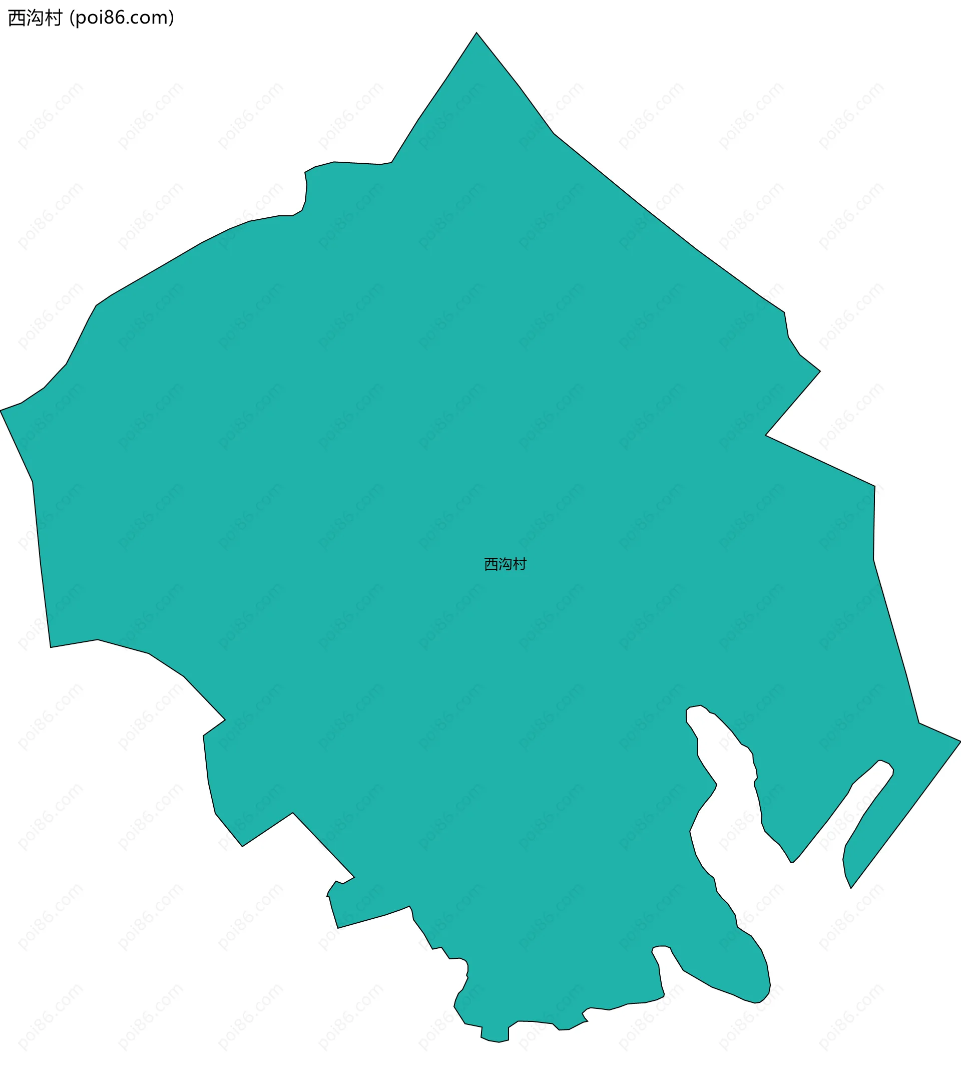 西沟村边界地图