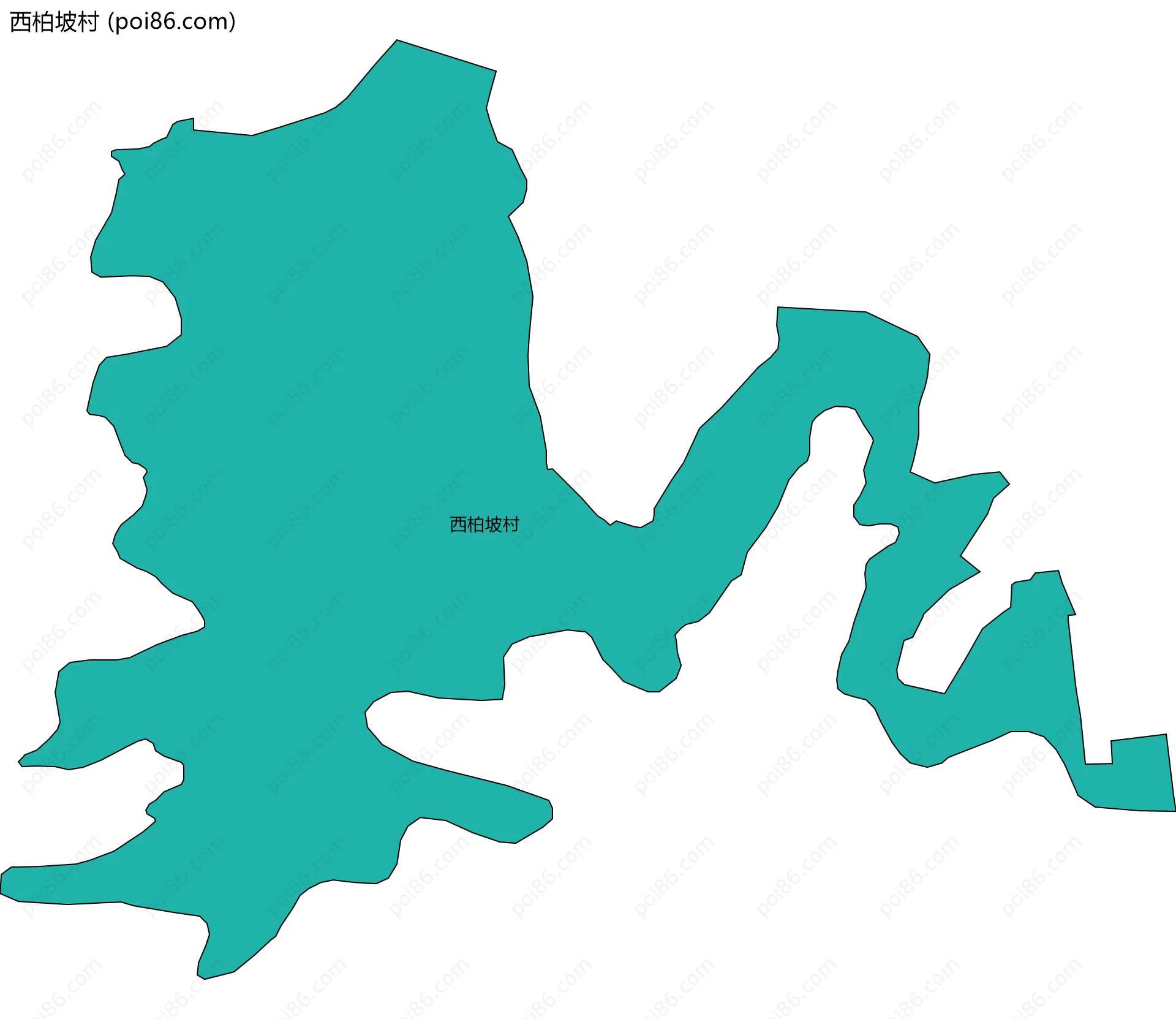 西柏坡村边界地图