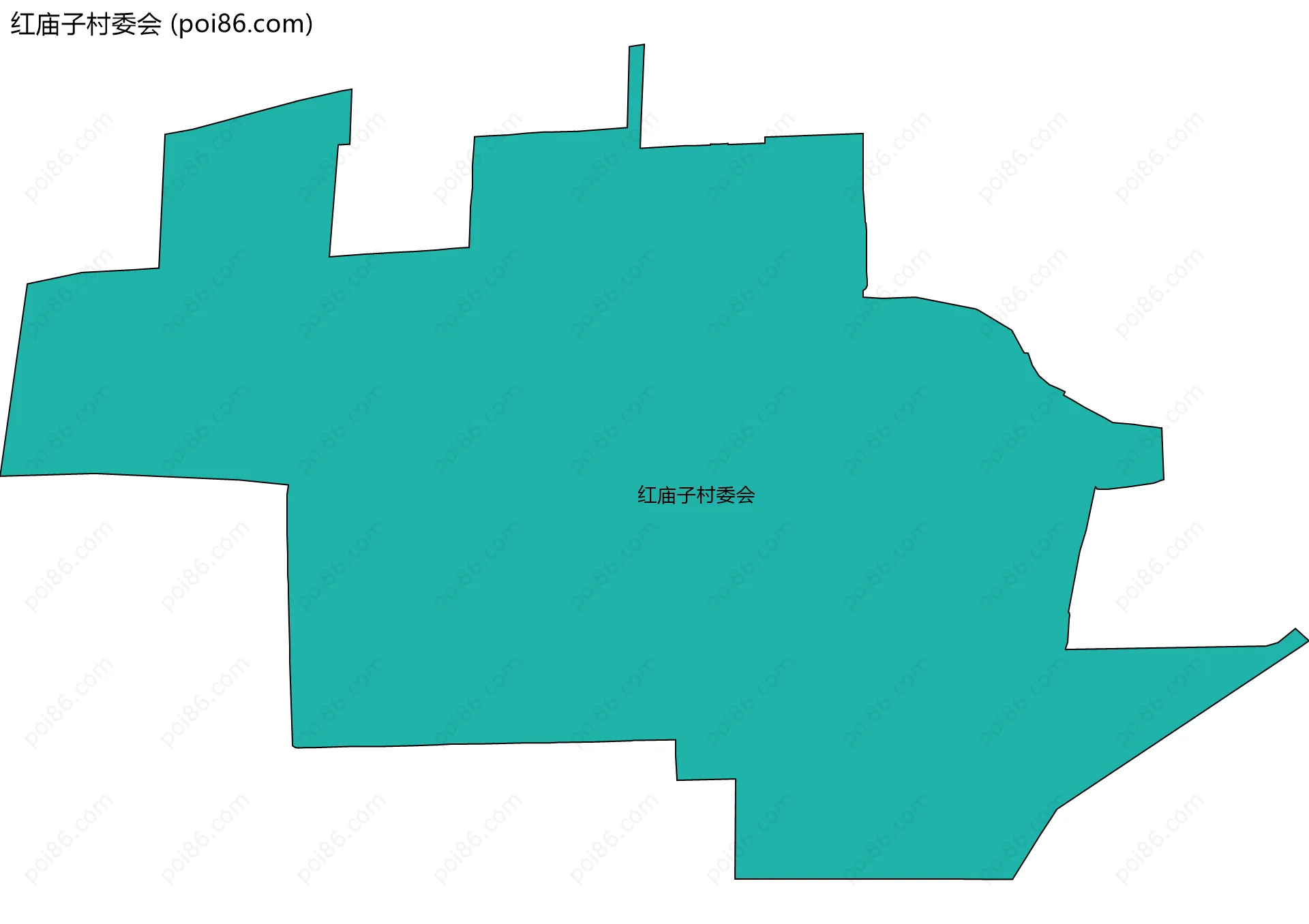 红庙子村委会边界地图