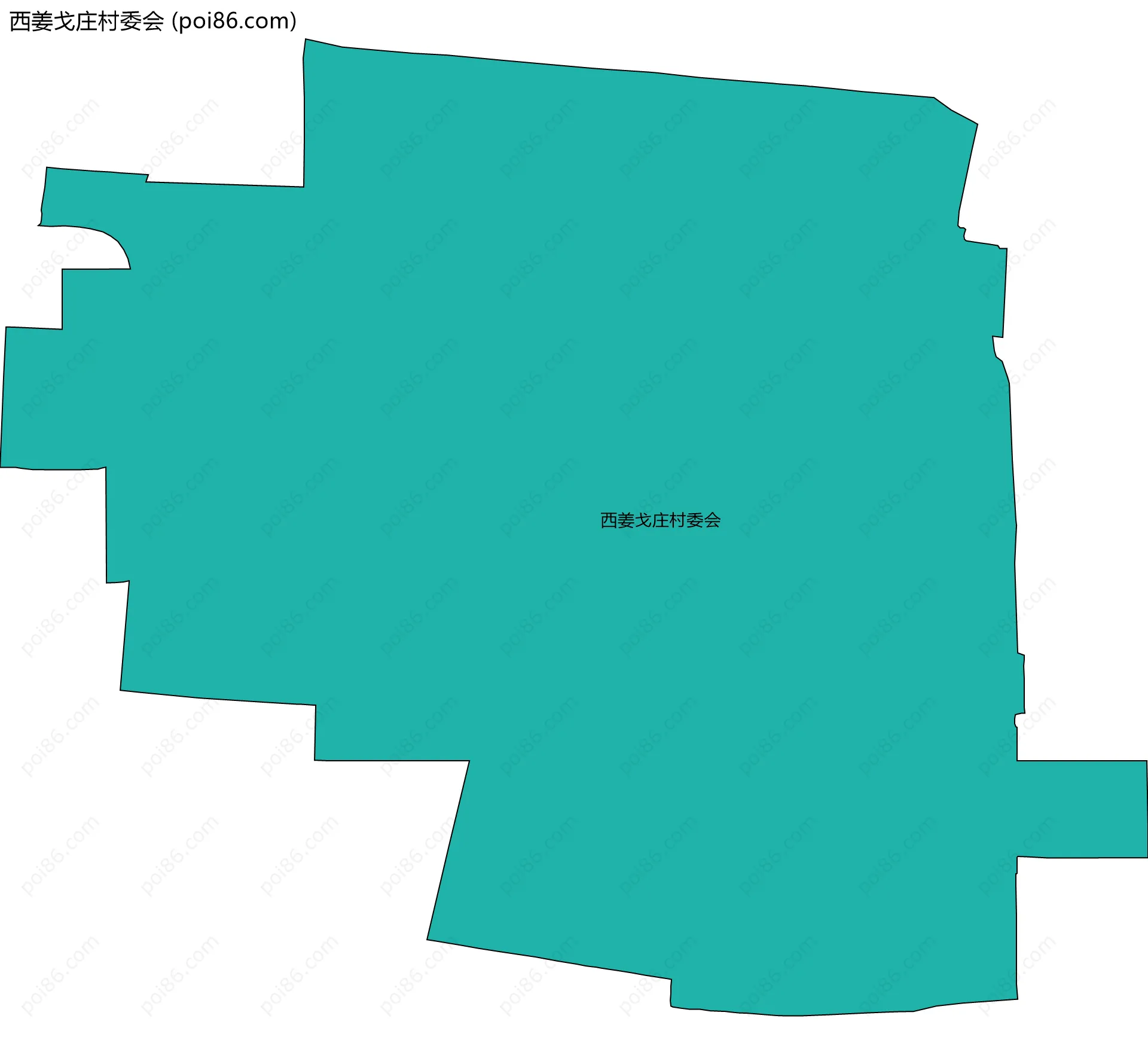 西姜戈庄村委会边界地图