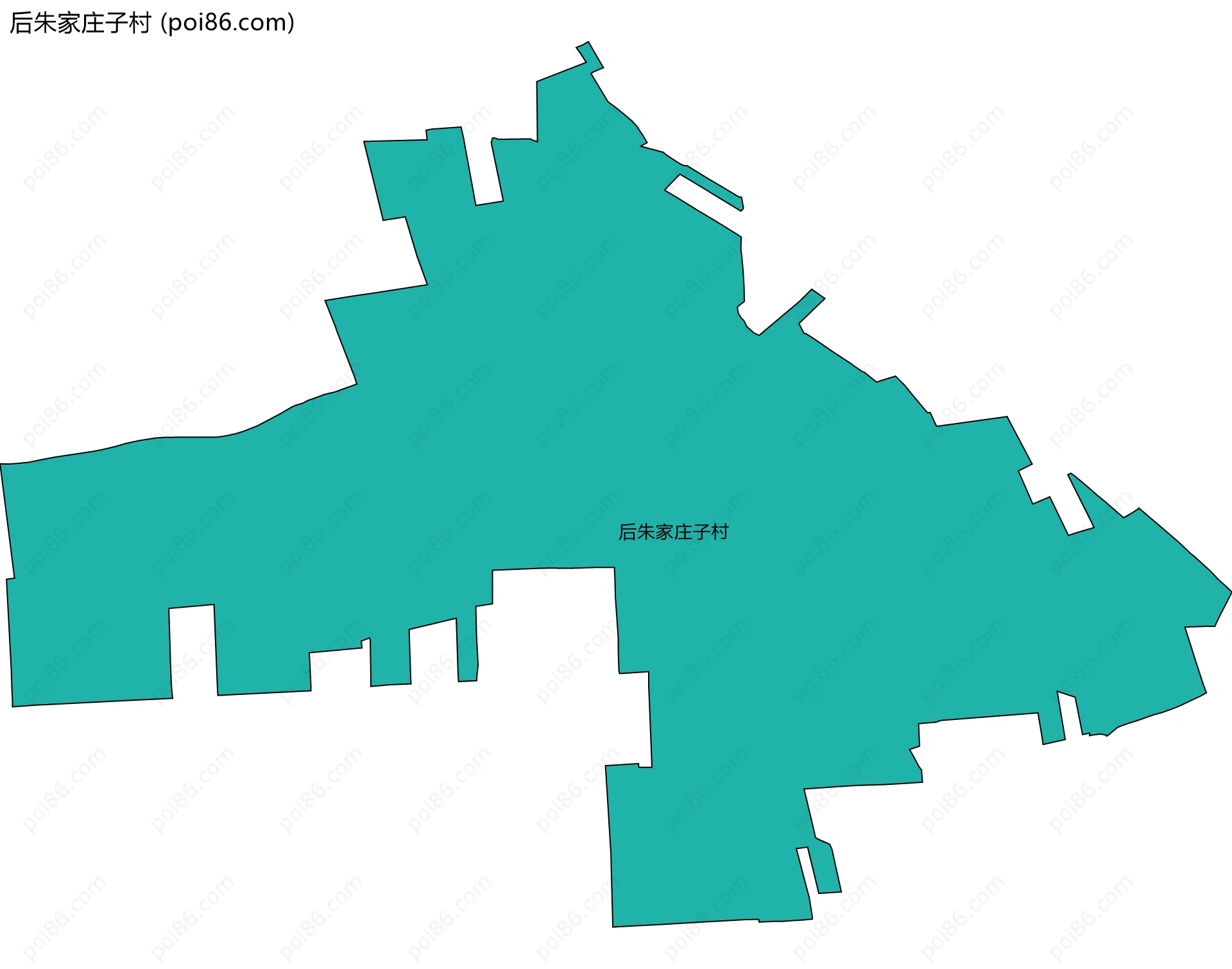 后朱家庄子村边界地图