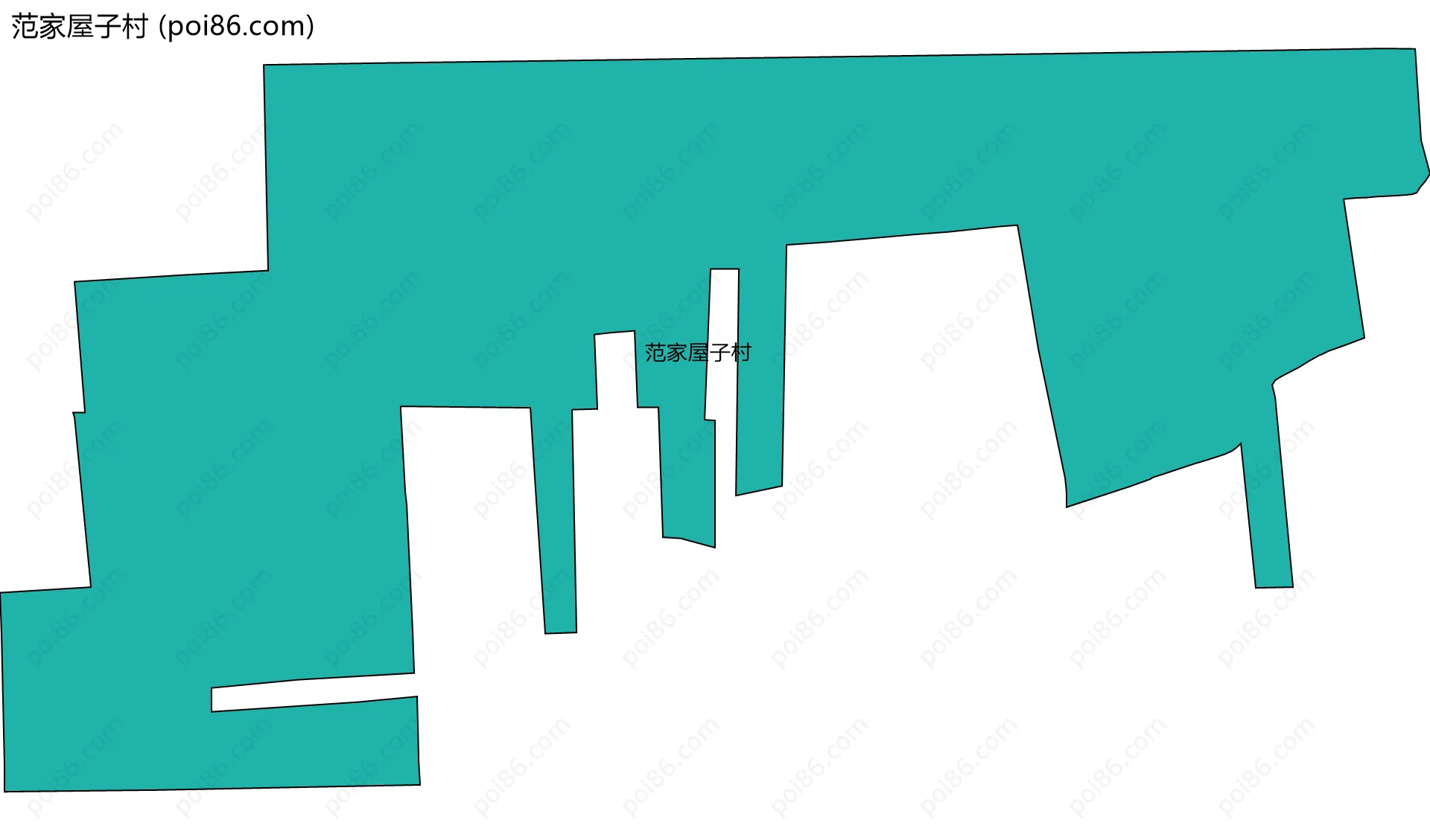 范家屋子村边界地图