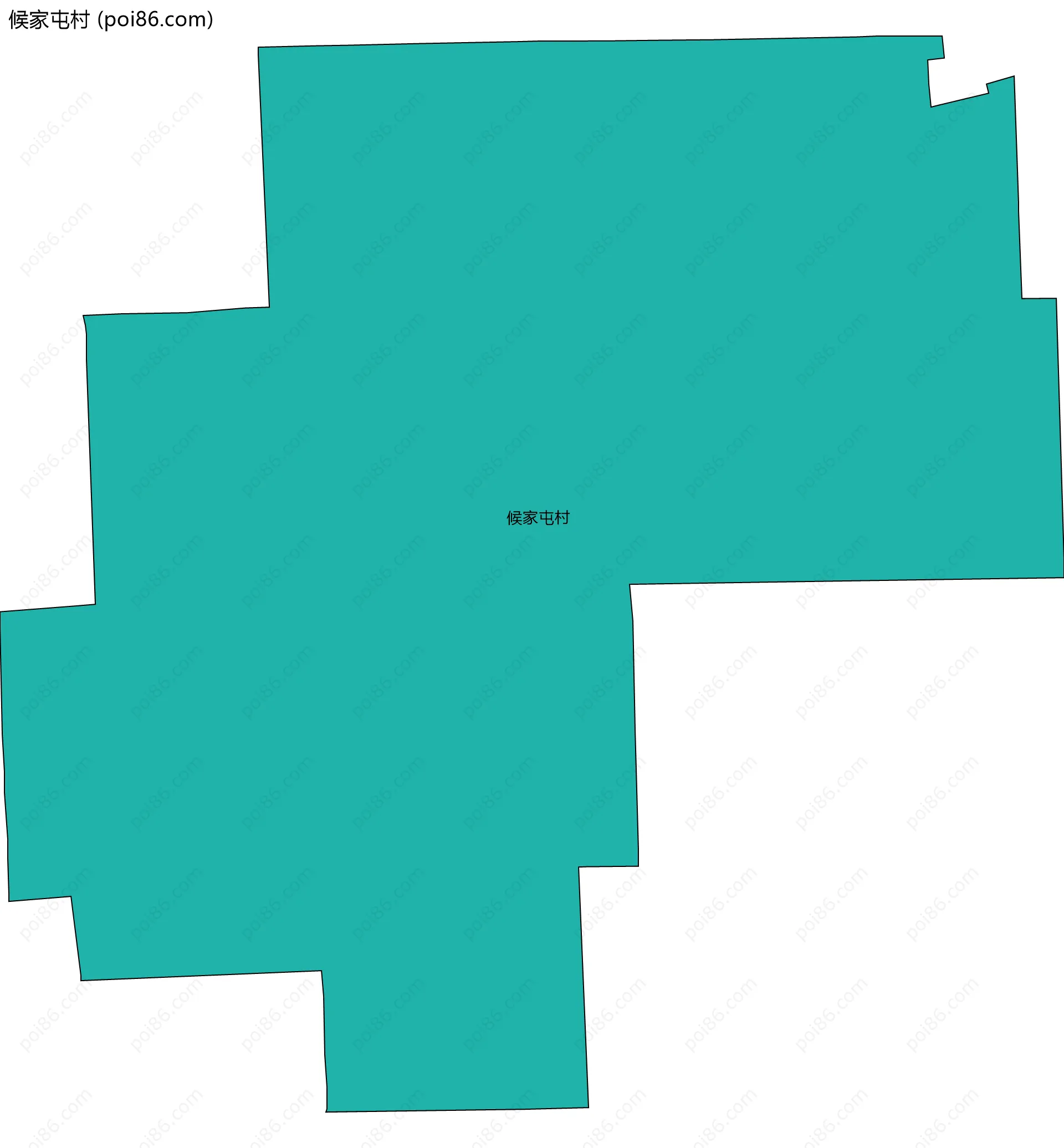 候家屯村边界地图