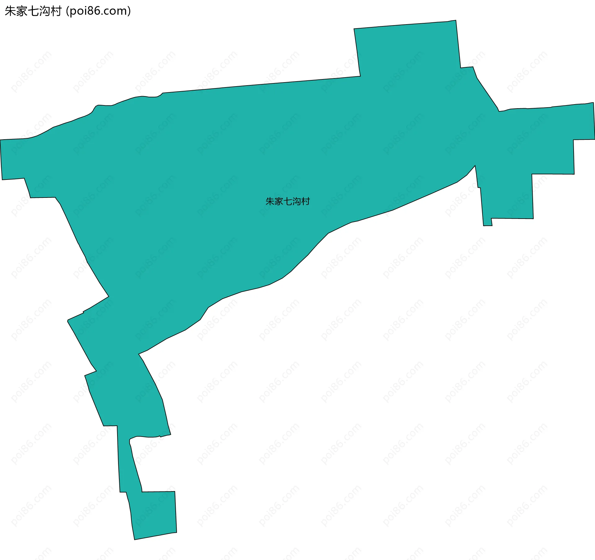 朱家七沟村边界地图