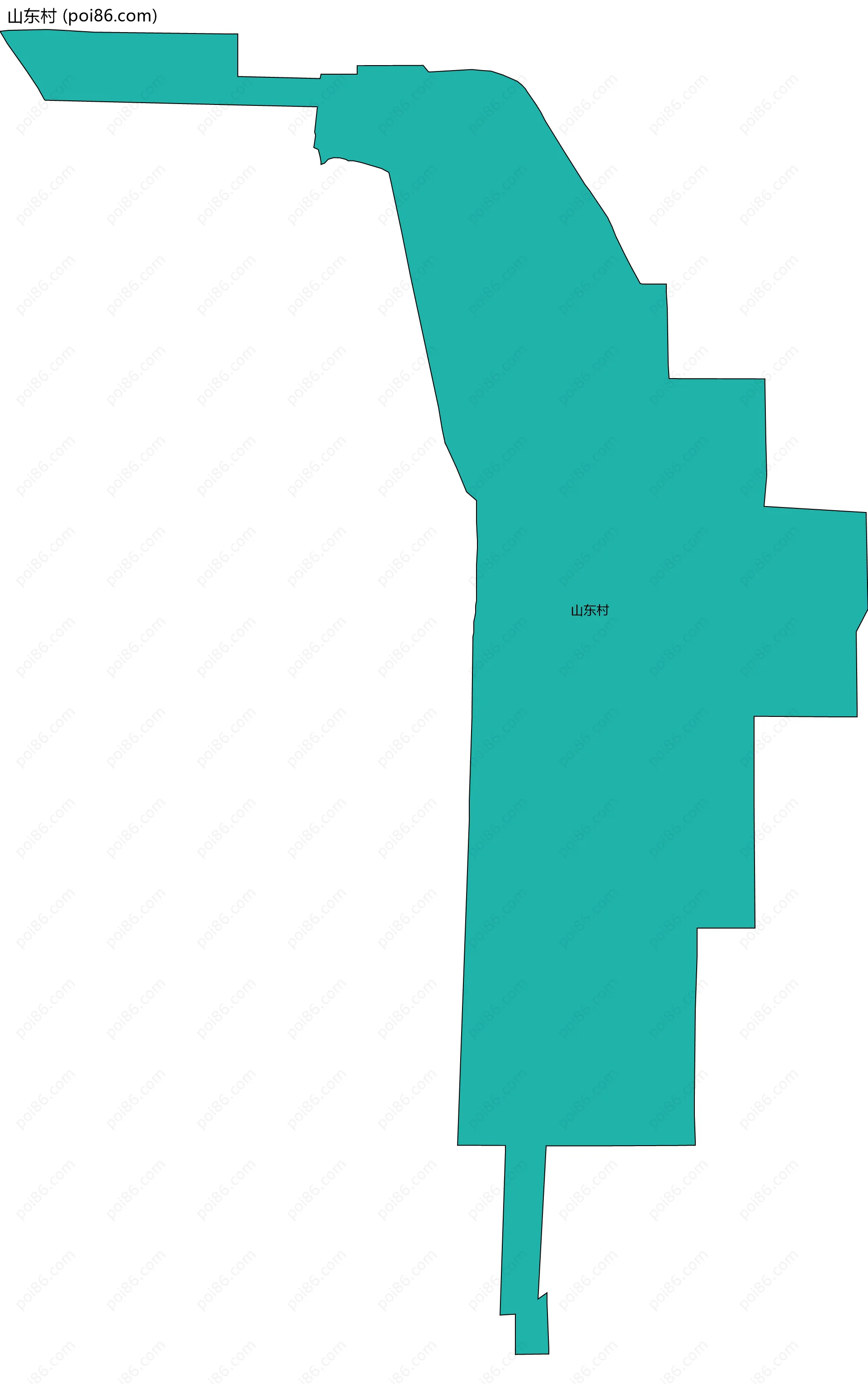 山东村边界地图