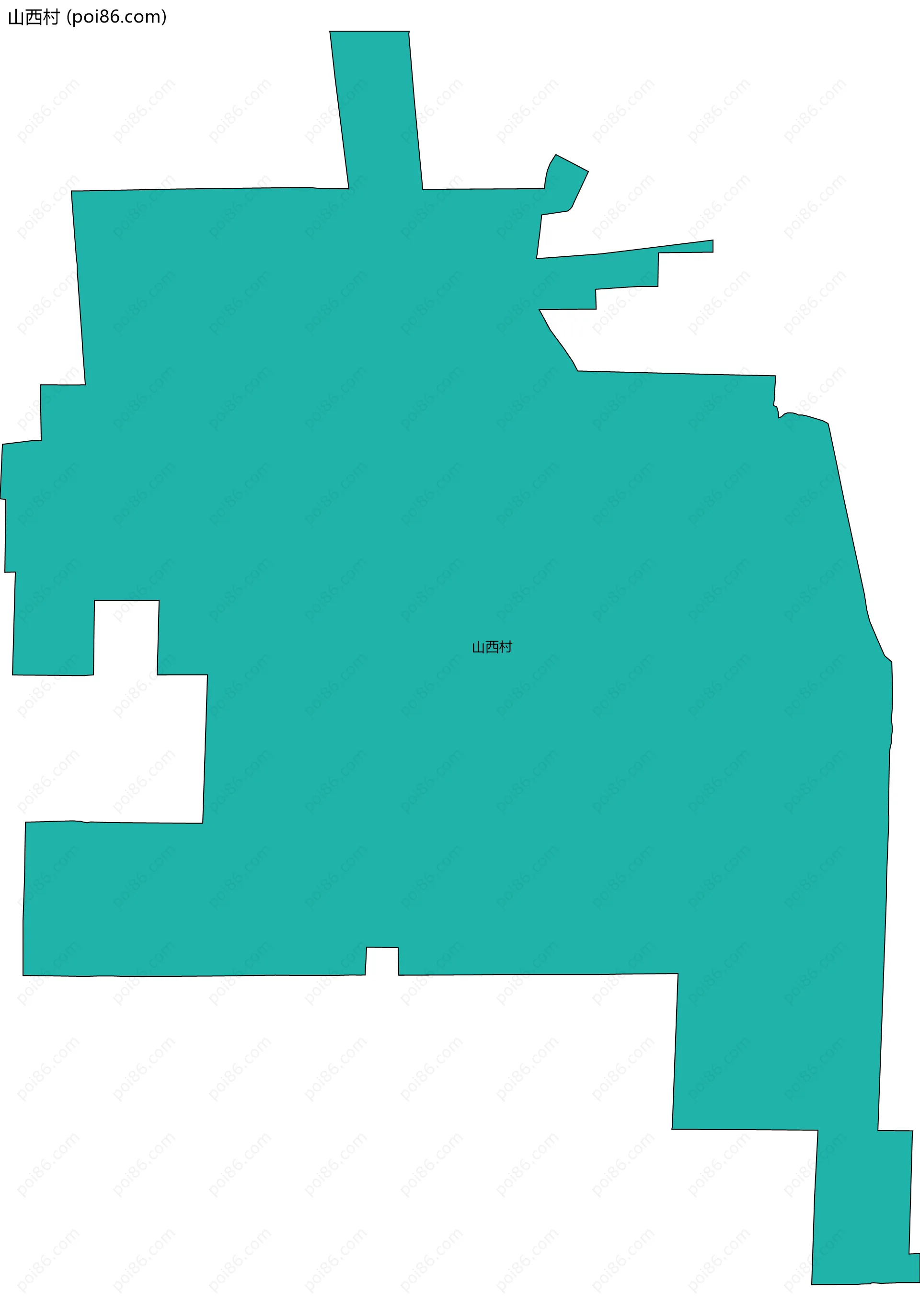 山西村边界地图