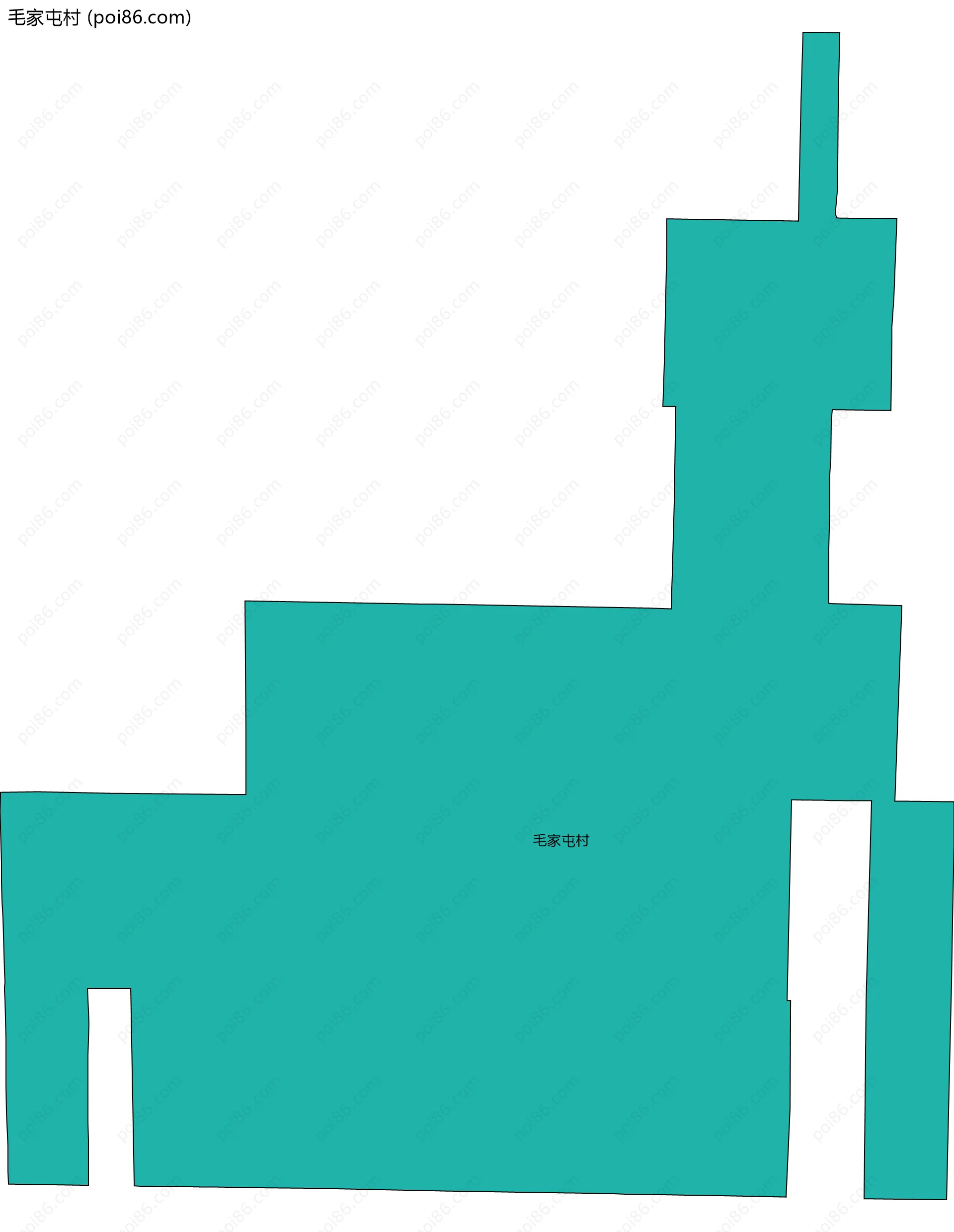 毛家屯村边界地图