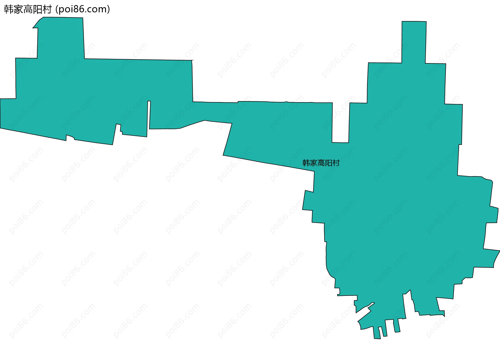韩家高阳村边界地图