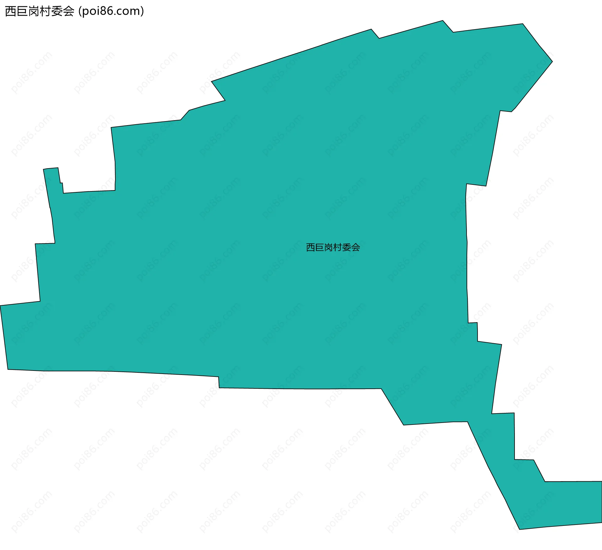 西巨岗村委会边界地图