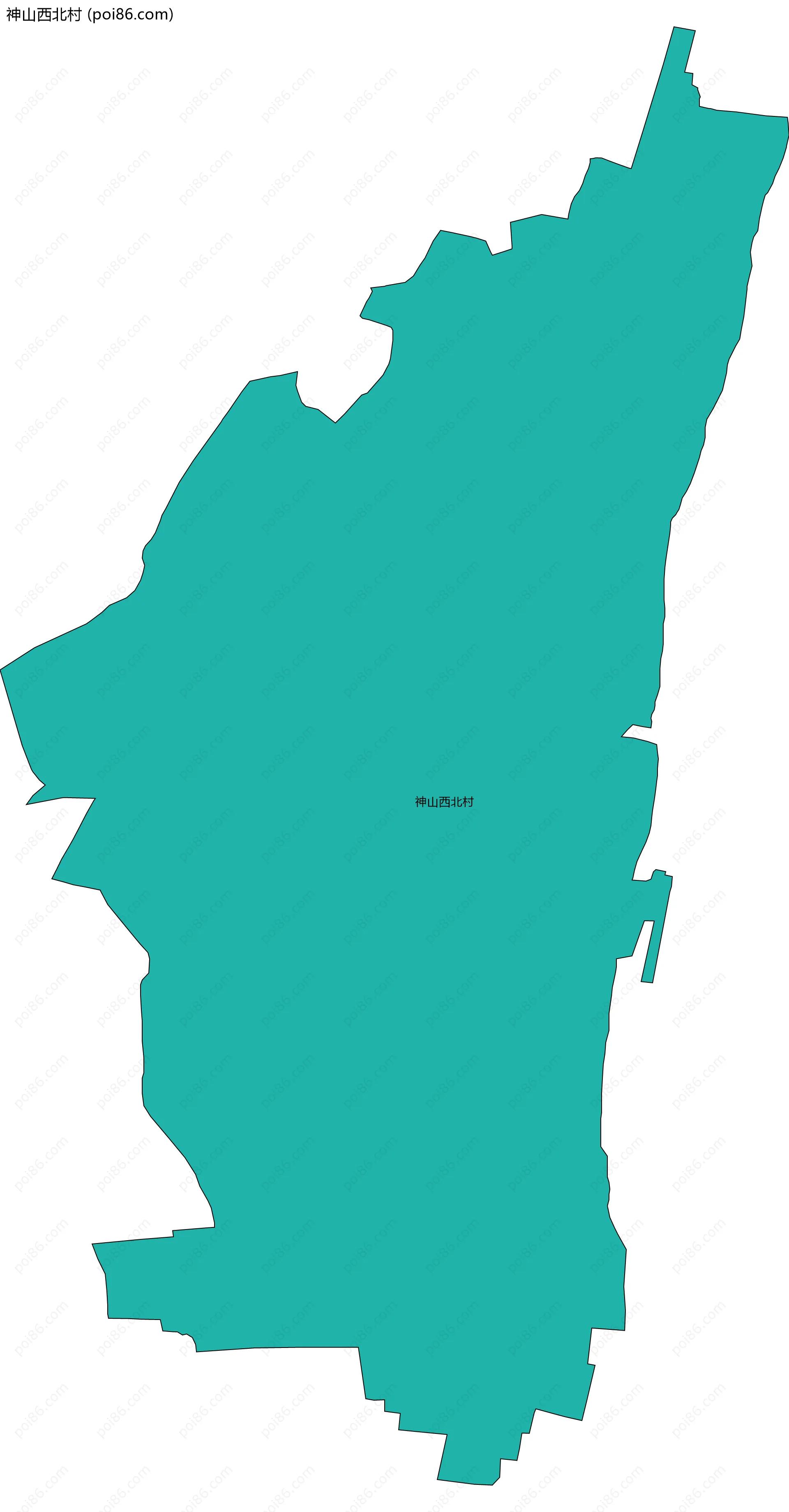 神山西北村边界地图