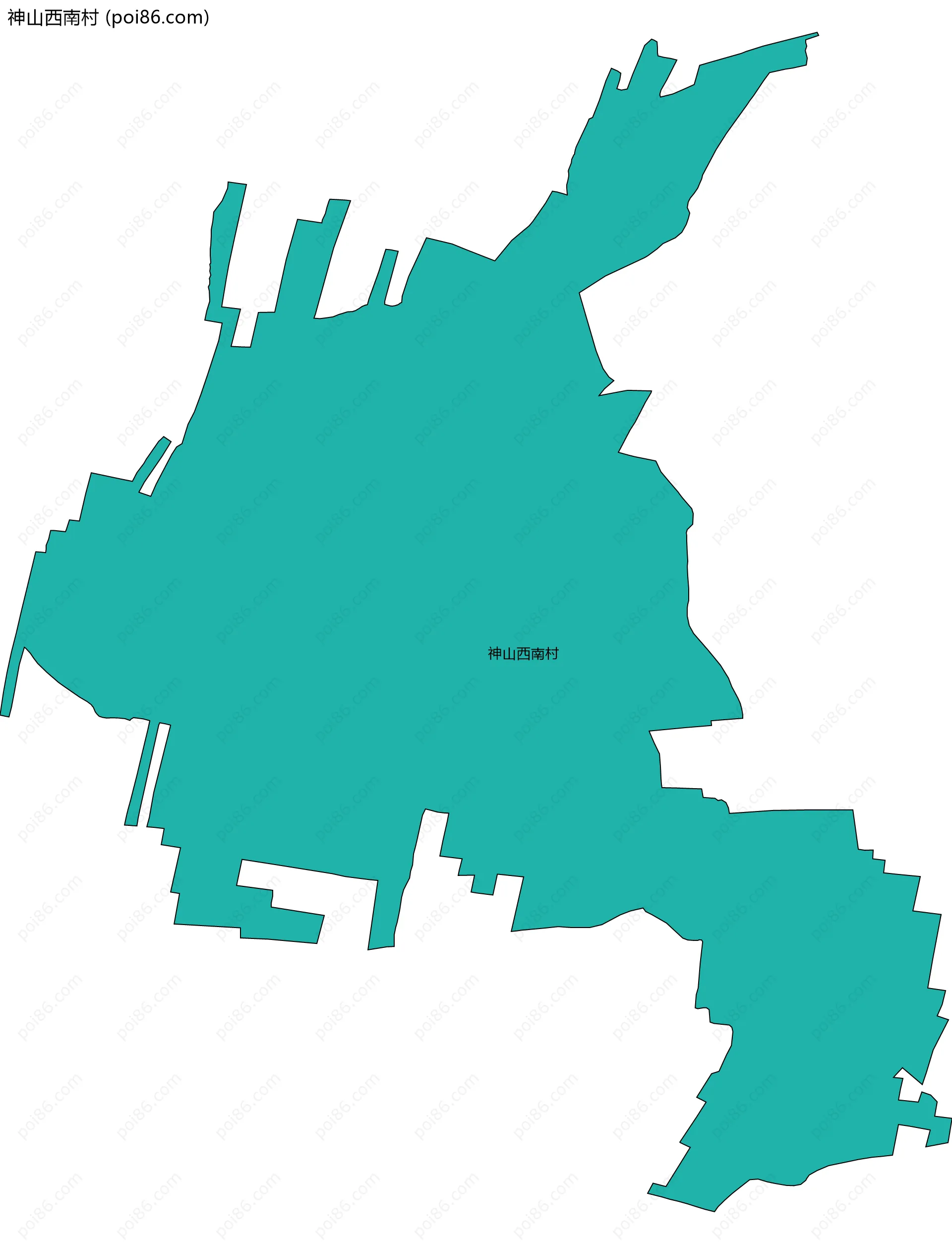 神山西南村边界地图