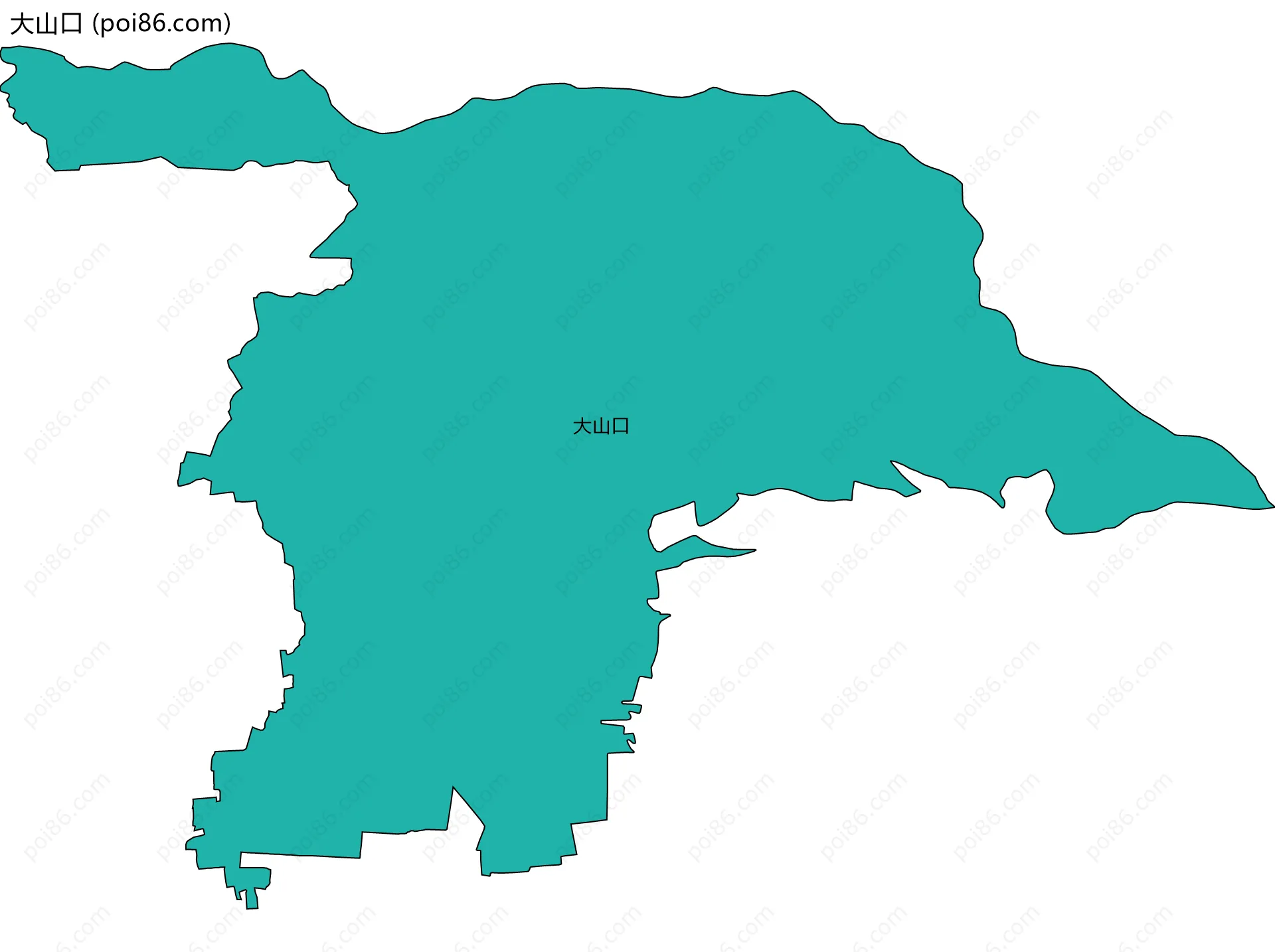 大山口边界地图