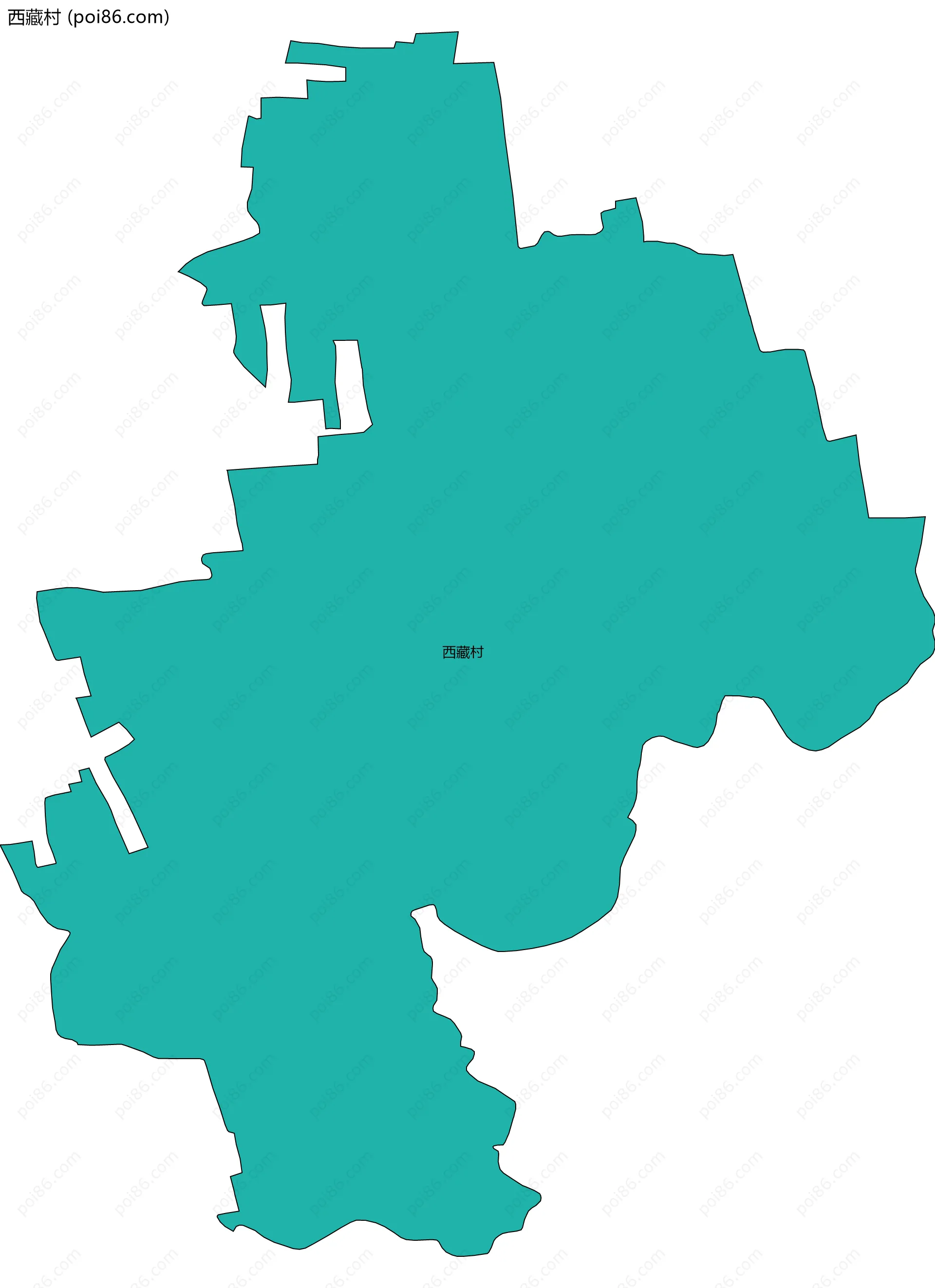 西藏村边界地图